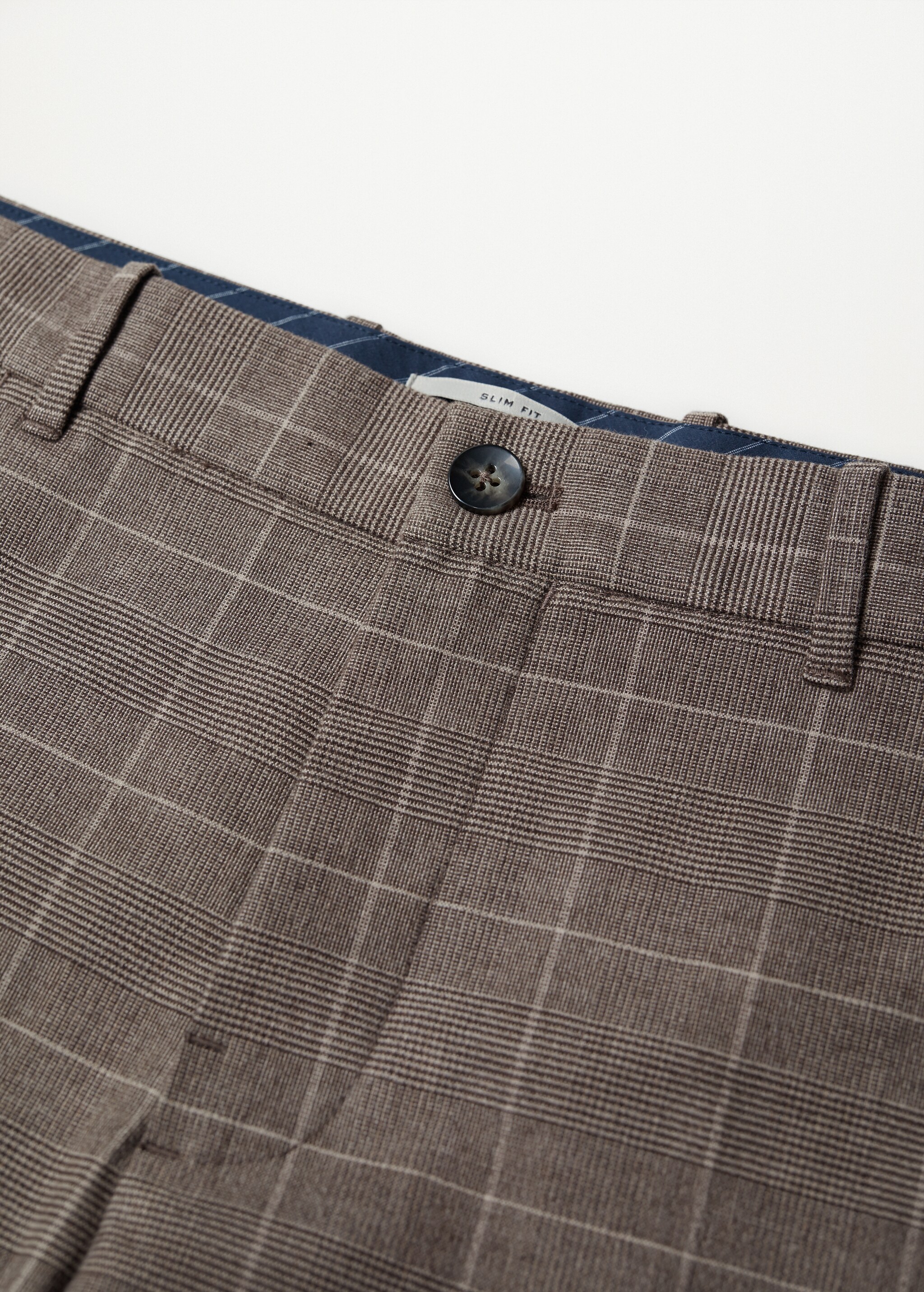 Pantalón slim fit algodón cuadros - Detalle del artículo 8