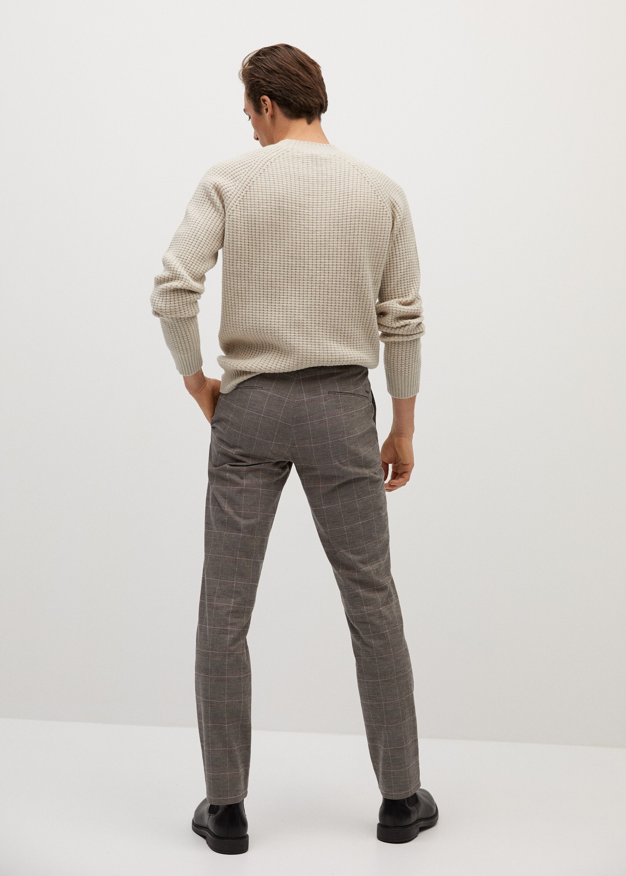 Pantalón slim fit algodón cuadros - Reverso del artículo