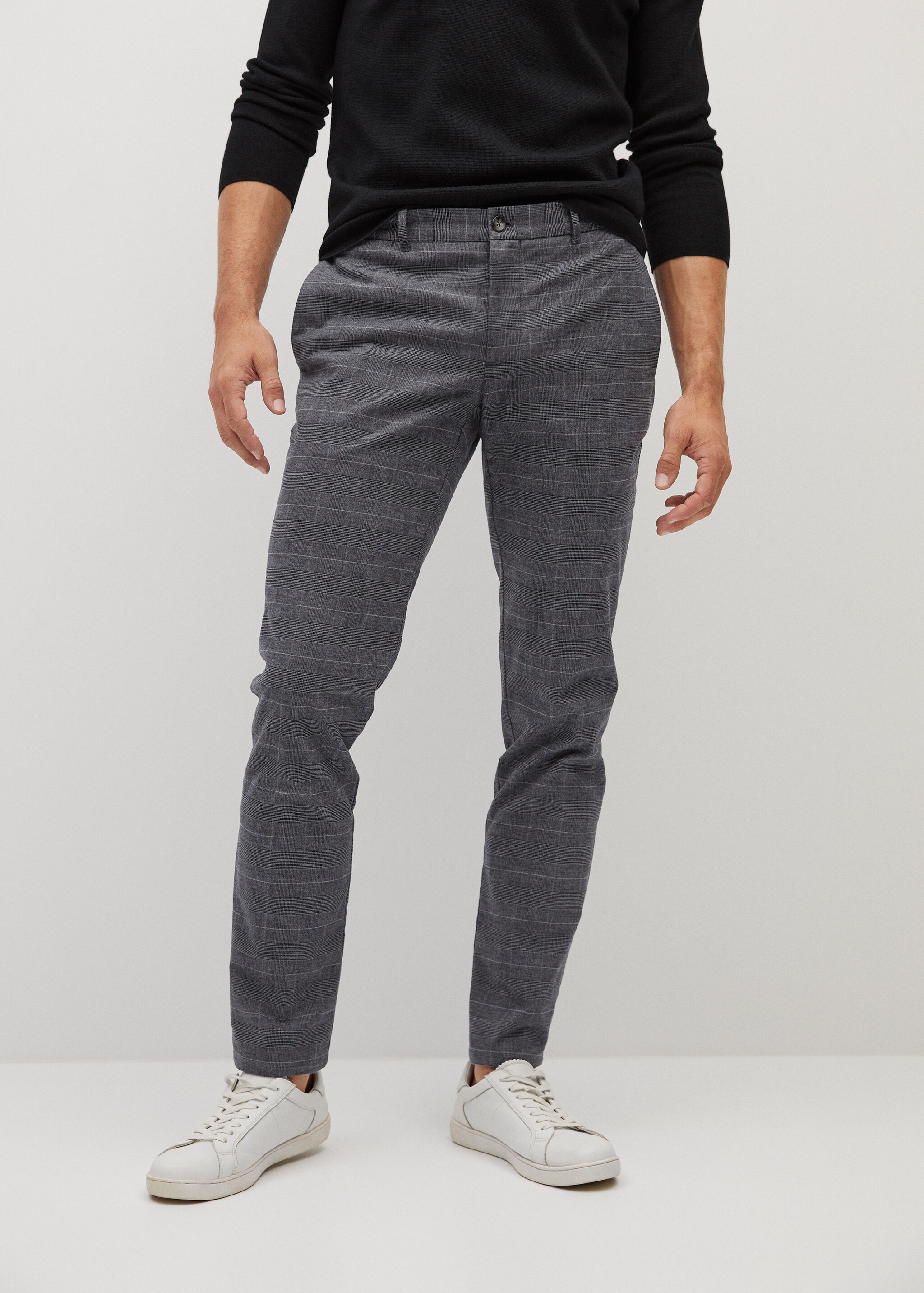 Pantalón slim fit algodón cuadros - Plano medio