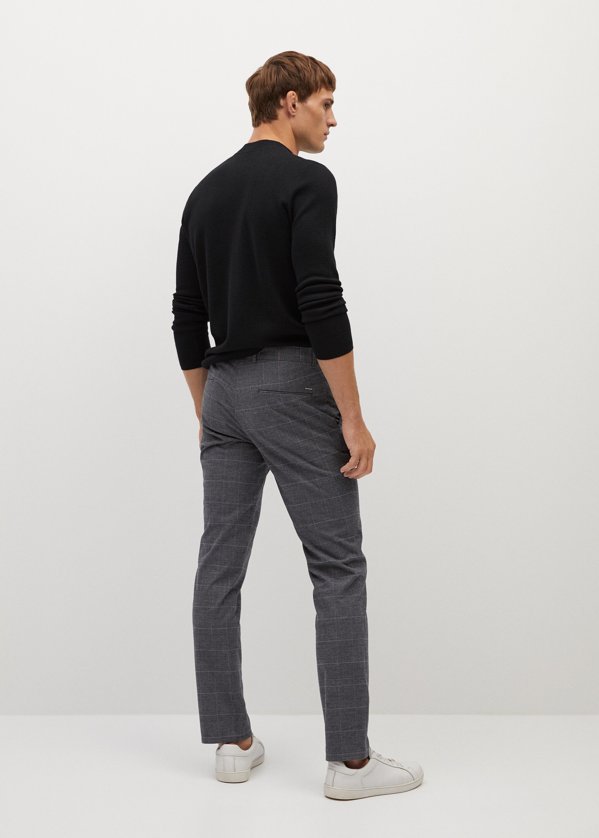 Pantalón slim fit algodón cuadros - Reverso del artículo