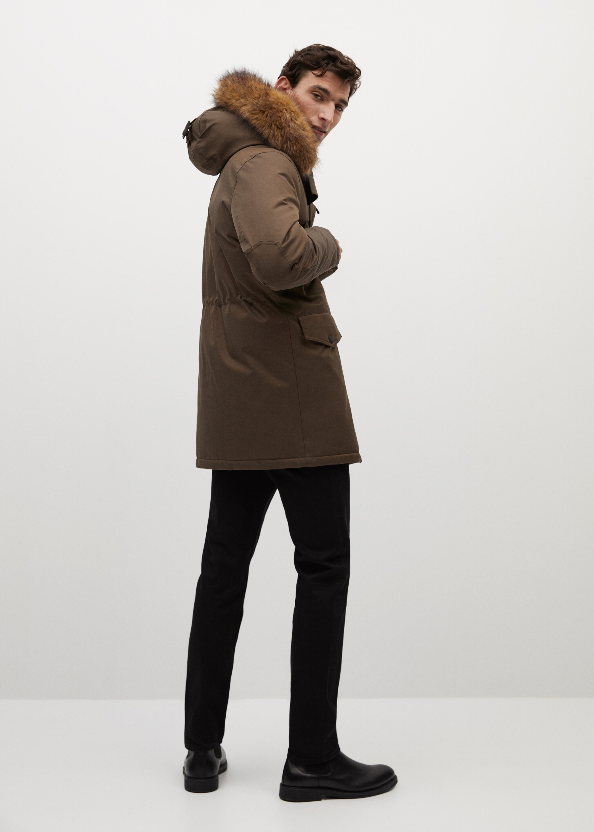 Parka impermeable capucha borreguito - Reverso del artículo