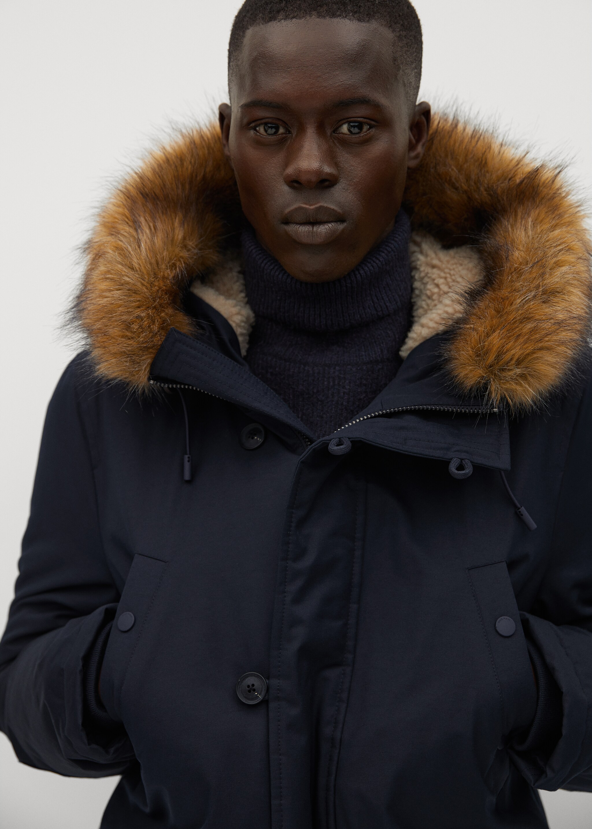 Parka impermeable capucha borreguito - Detalle del artículo 1