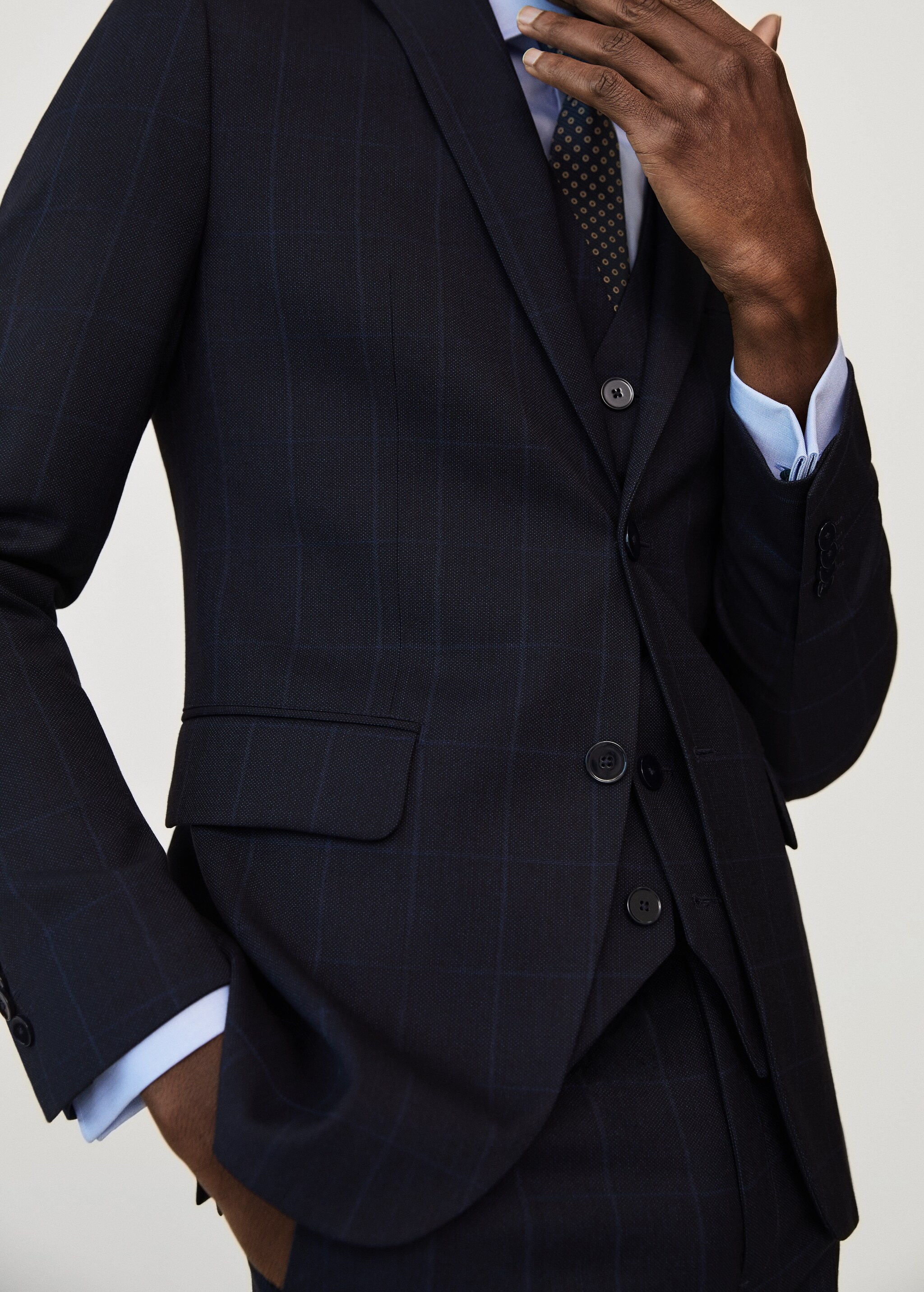 Oblekové sako slim fit s kostkou - Detail zboží 2