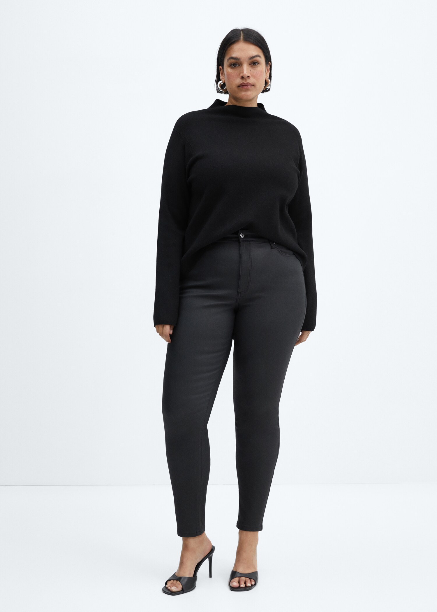 Waxed high-rise skinny jeans - Details of the article 3