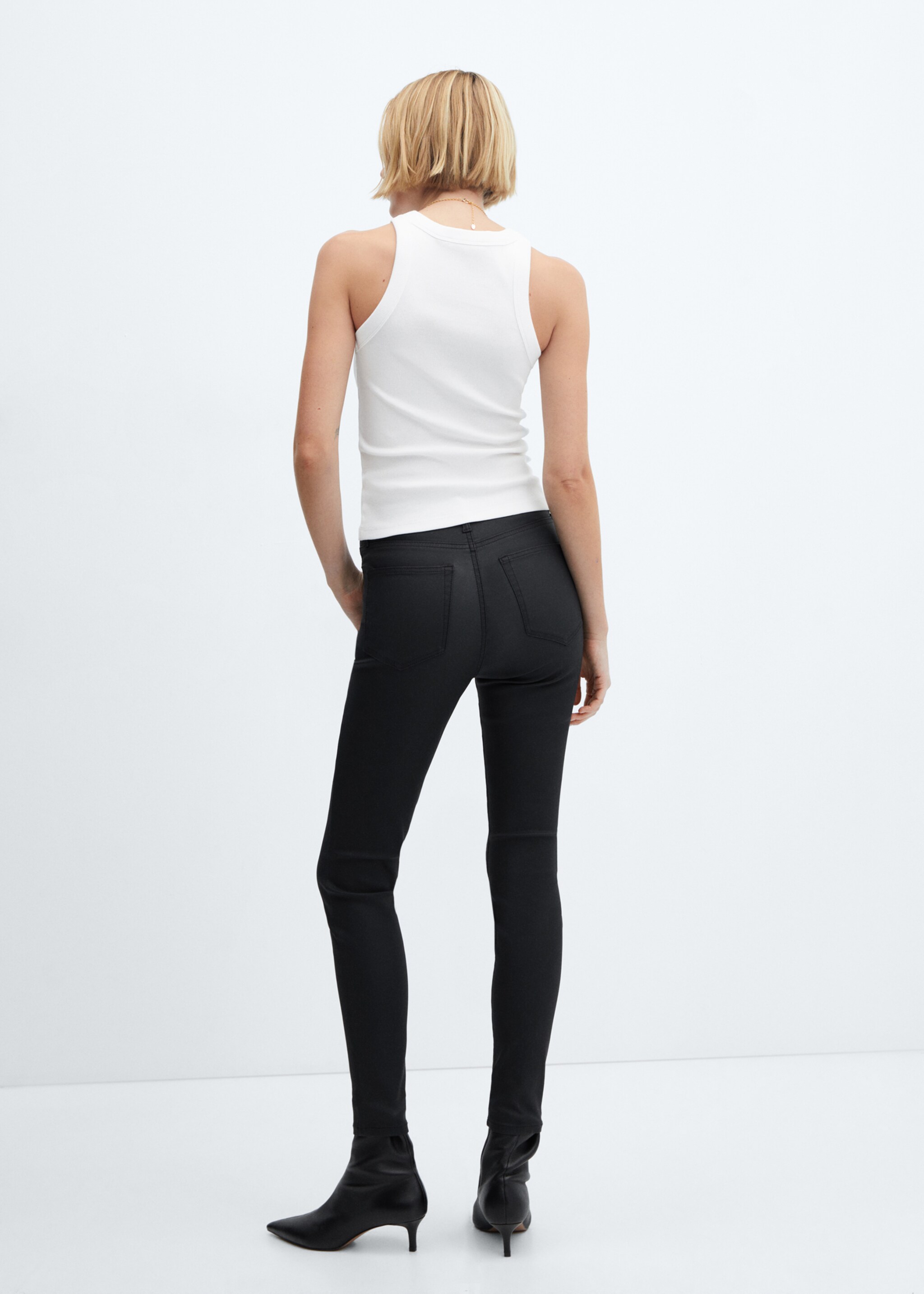 Waxed high-rise skinny jeans - Reverse of the article, Black. Ref: 87110266-00.