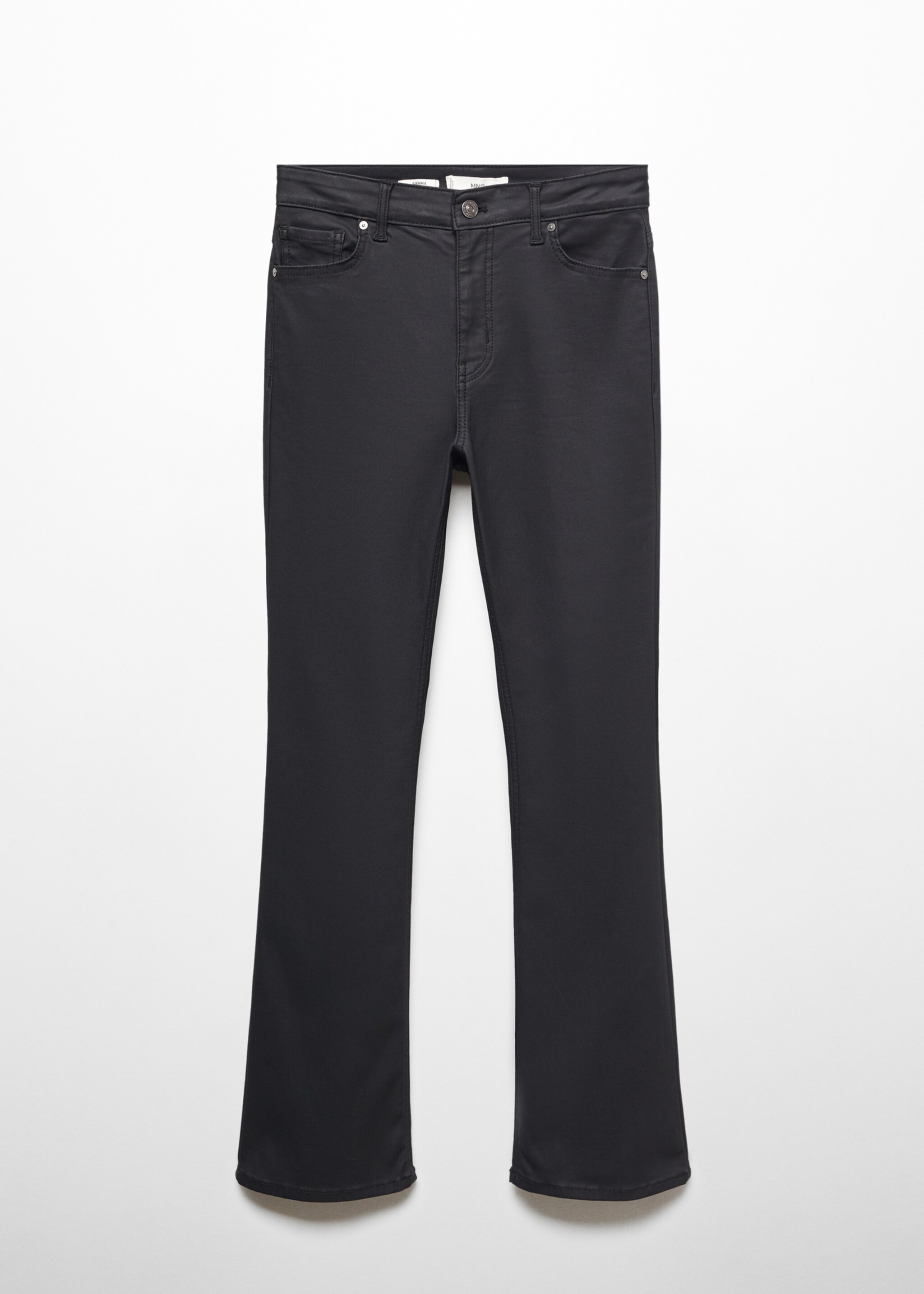 Flared-Crop-Jeans in Wachsoptik Sienna - Artikel ohne Model, Schwarz. Ref: 87110270-00.