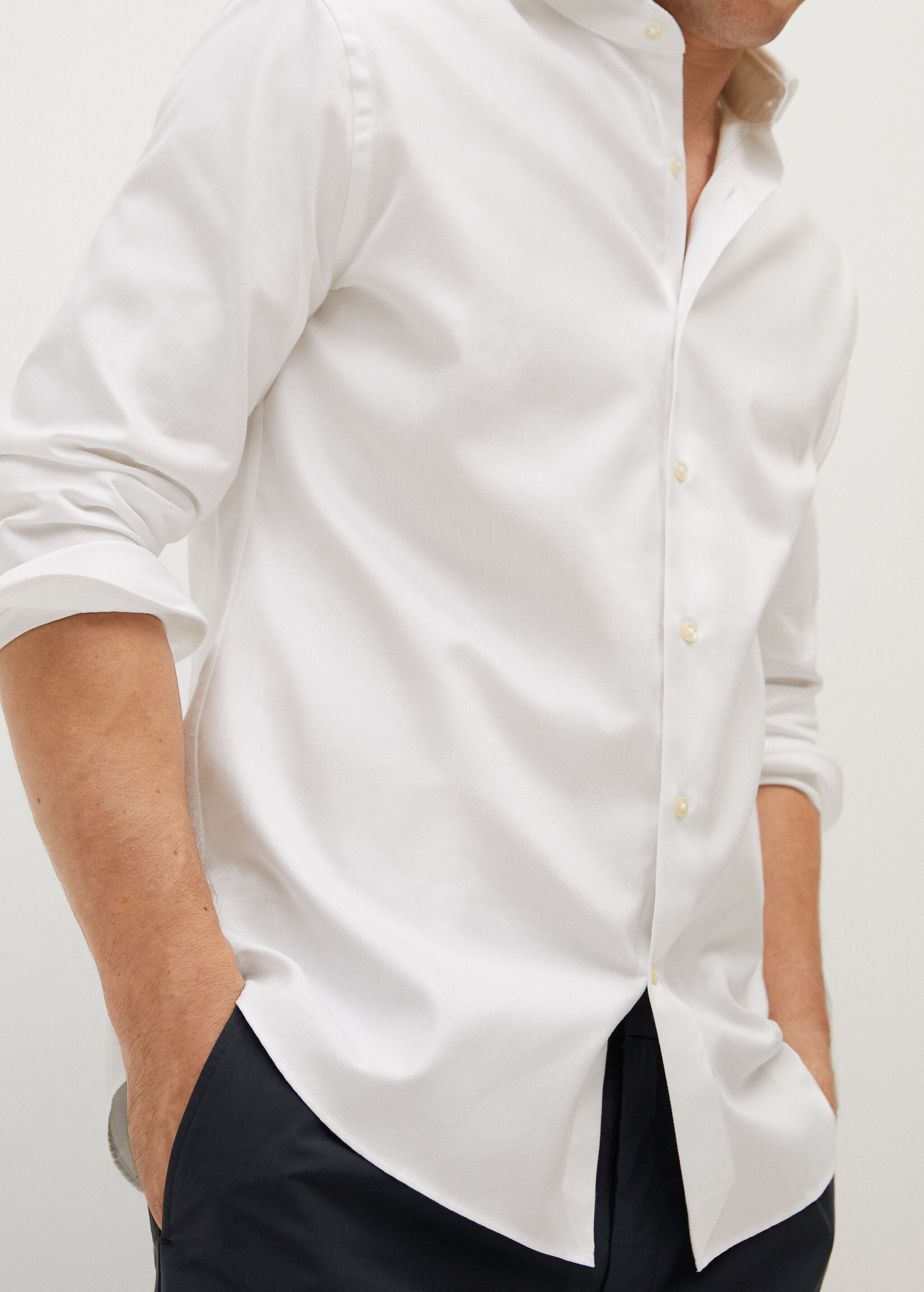 Slim fit cotton suit shirt - Details of the article 1
