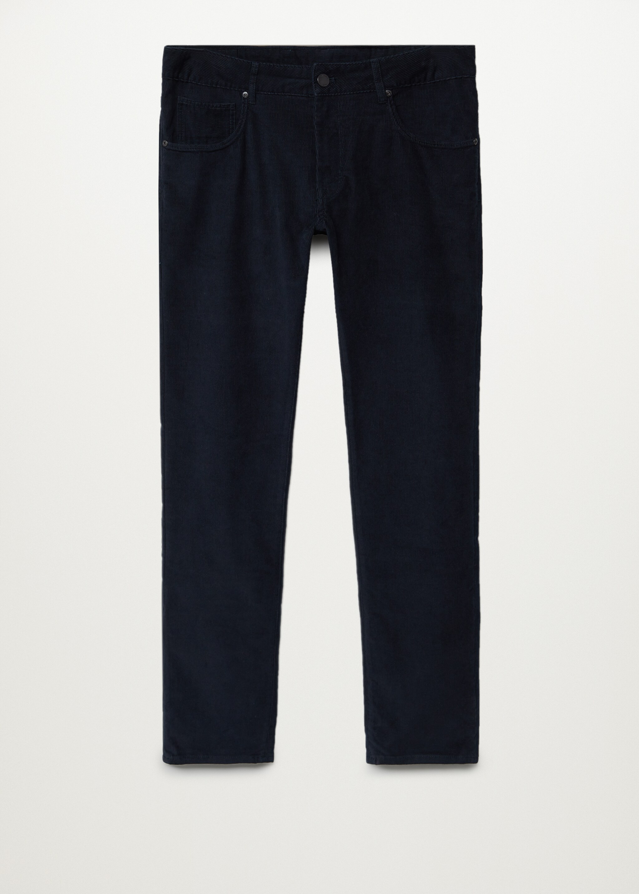 Slim fit denim-effect corduroy trousers - Article without model