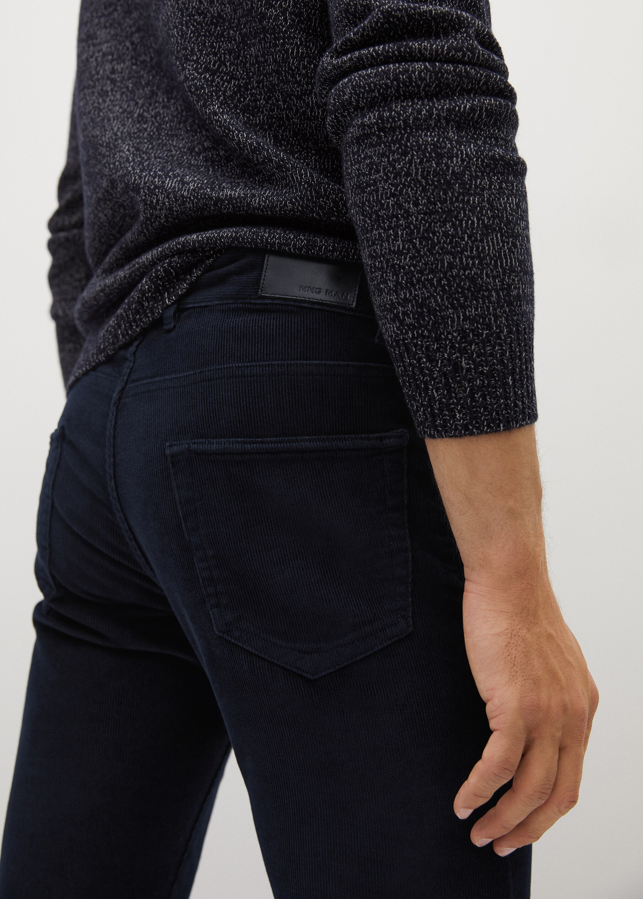 Slim fit denim-effect corduroy trousers - Details of the article 2
