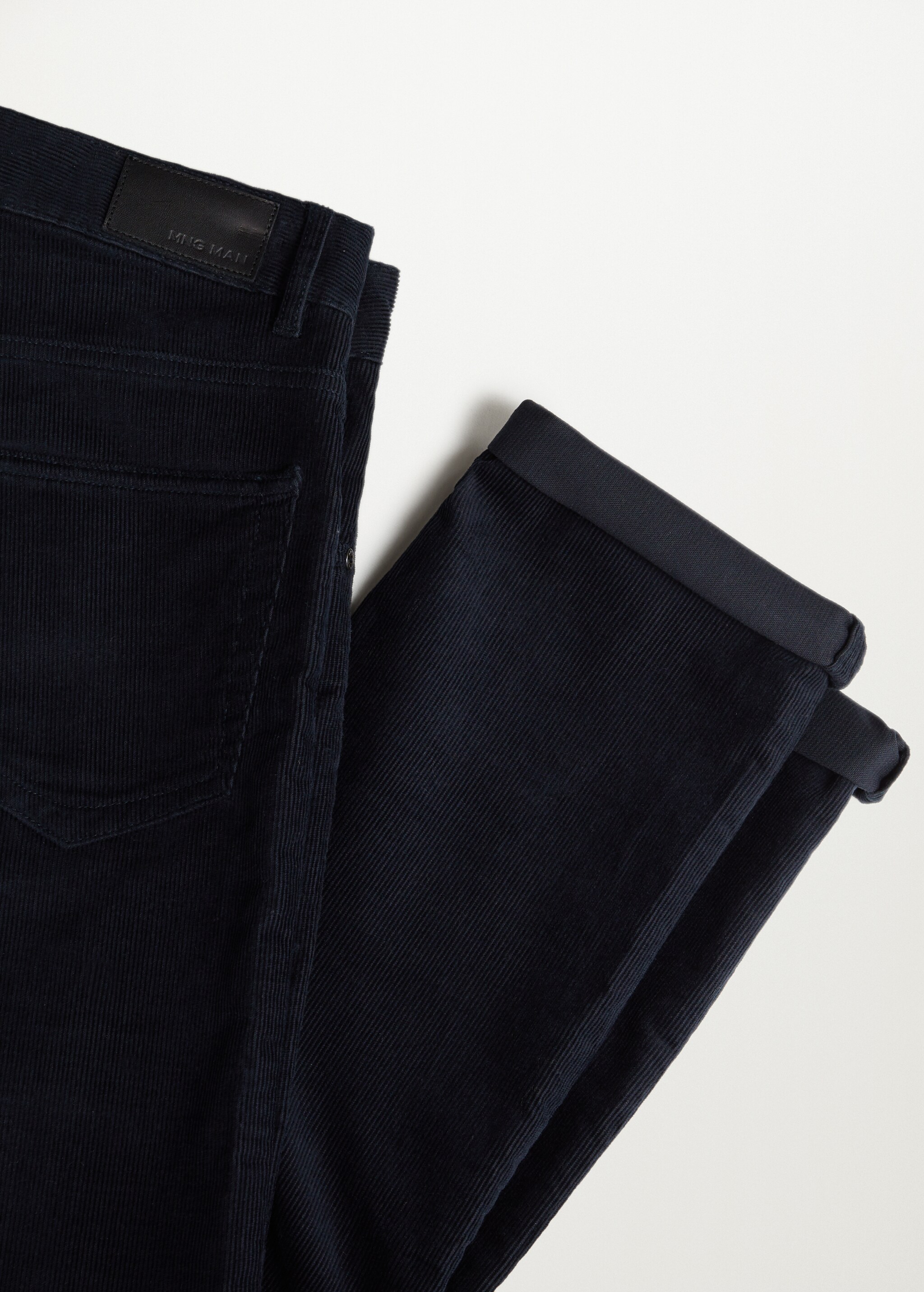 Slim fit denim-effect corduroy trousers - Details of the article 7
