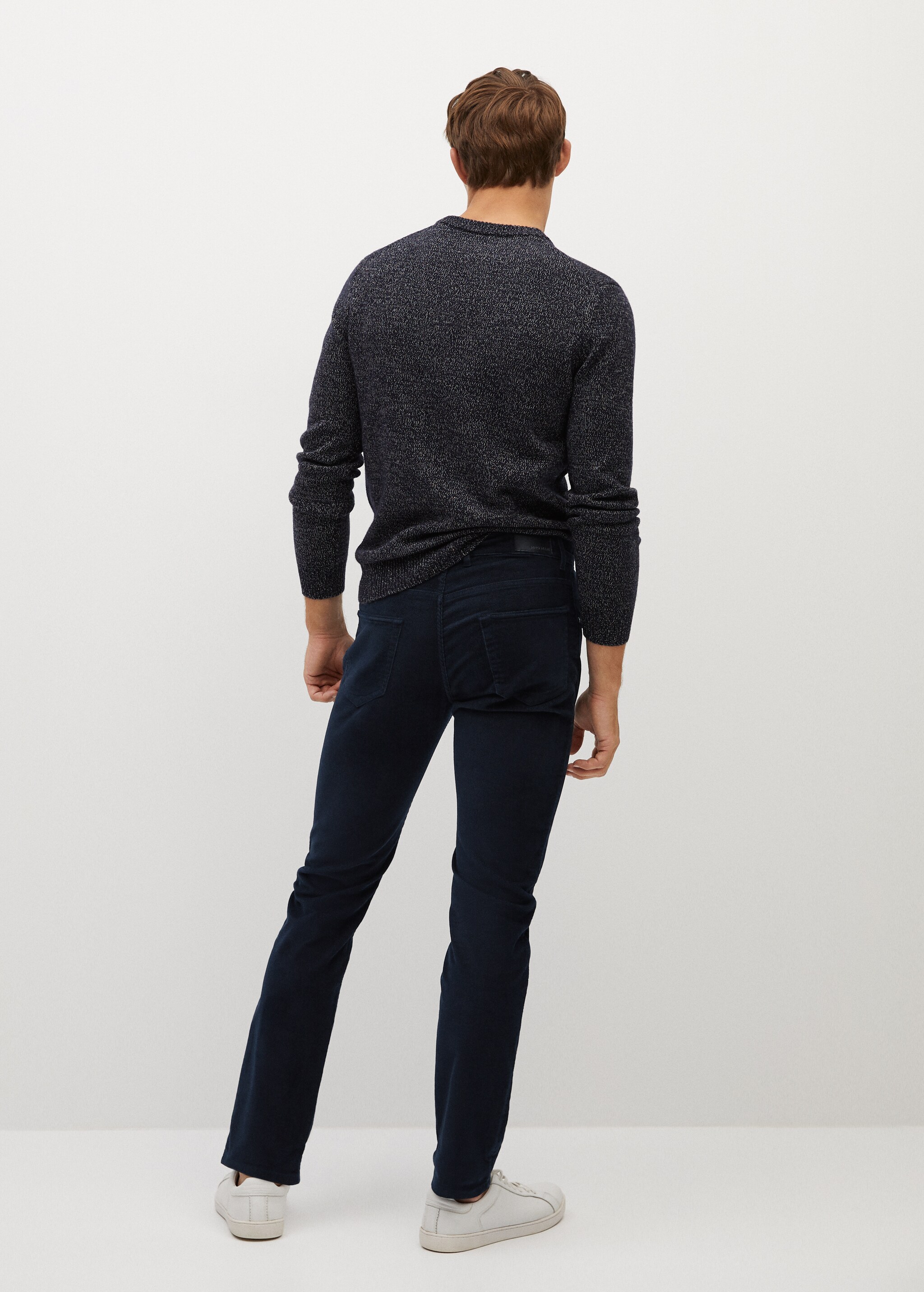 Slim fit denim-effect corduroy trousers - Reverse of the article