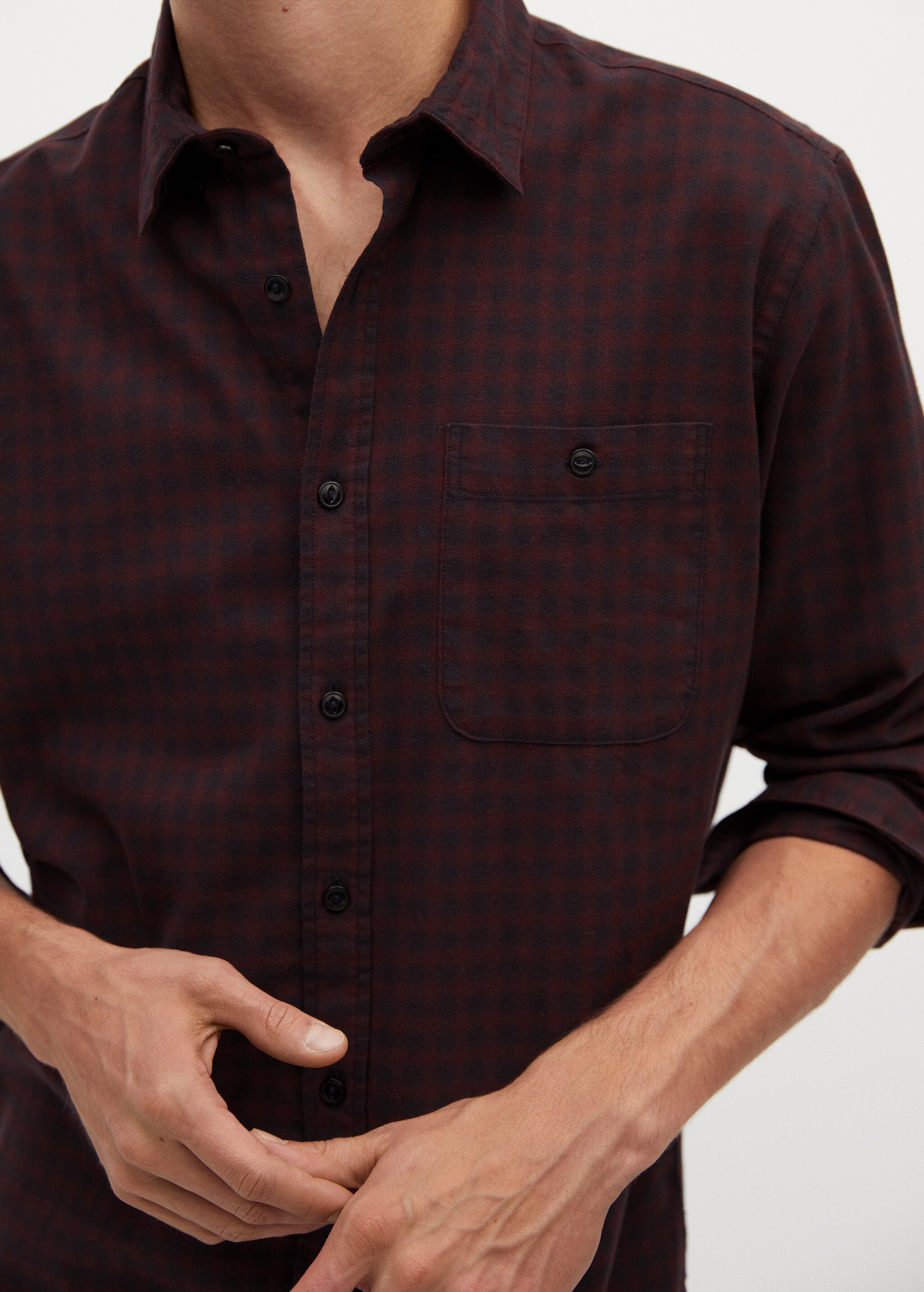 Camisa regular fit franela cuadros - Detalle del artículo 1