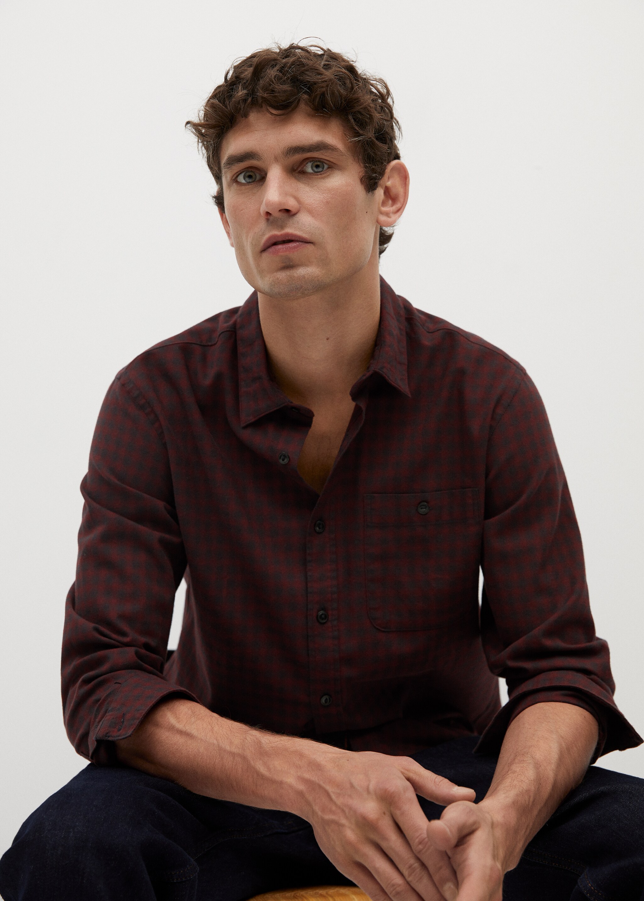 Camisa regular fit franela cuadros - Detalle del artículo 3