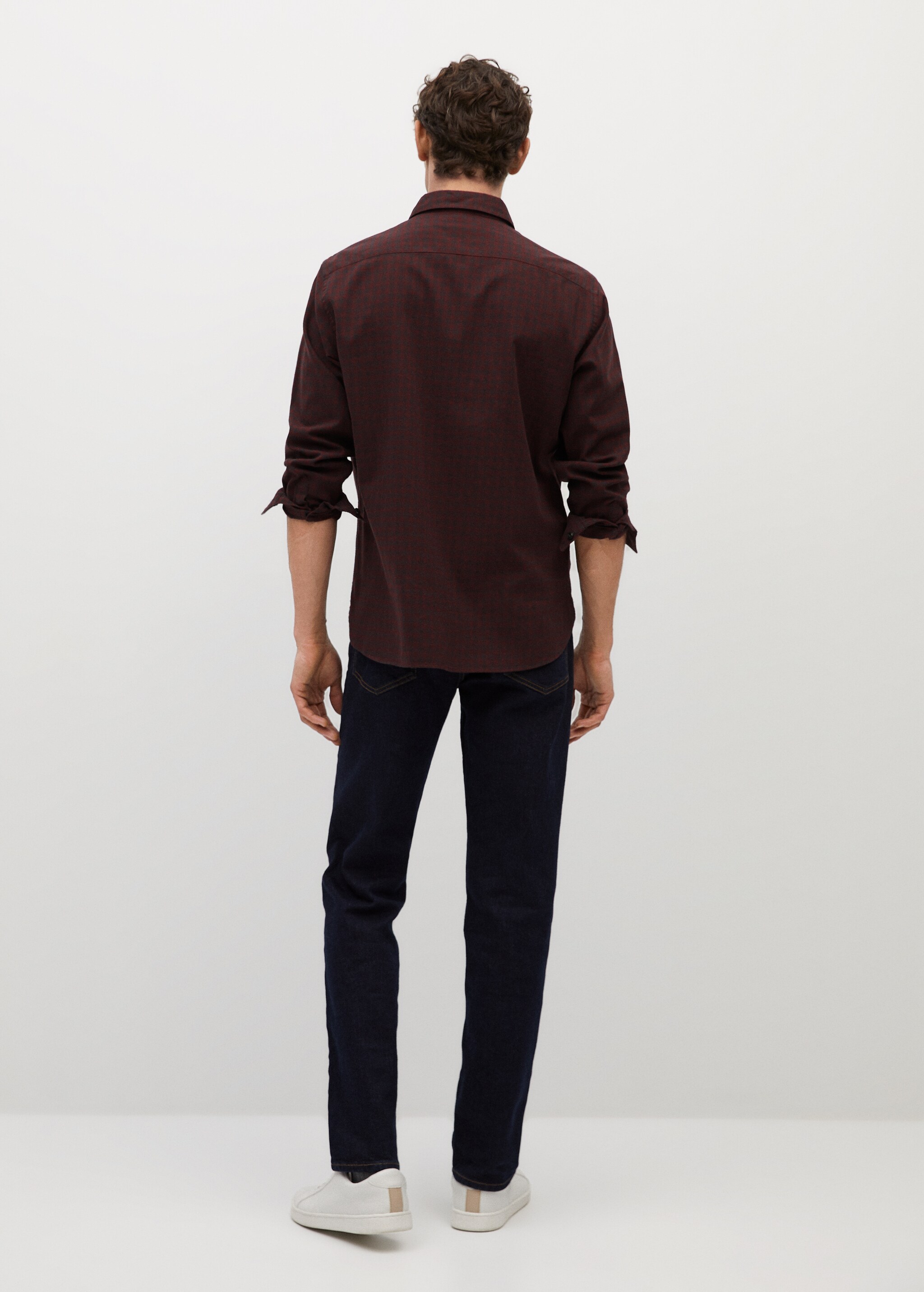Camisa regular fit franela cuadros - Reverso del artículo