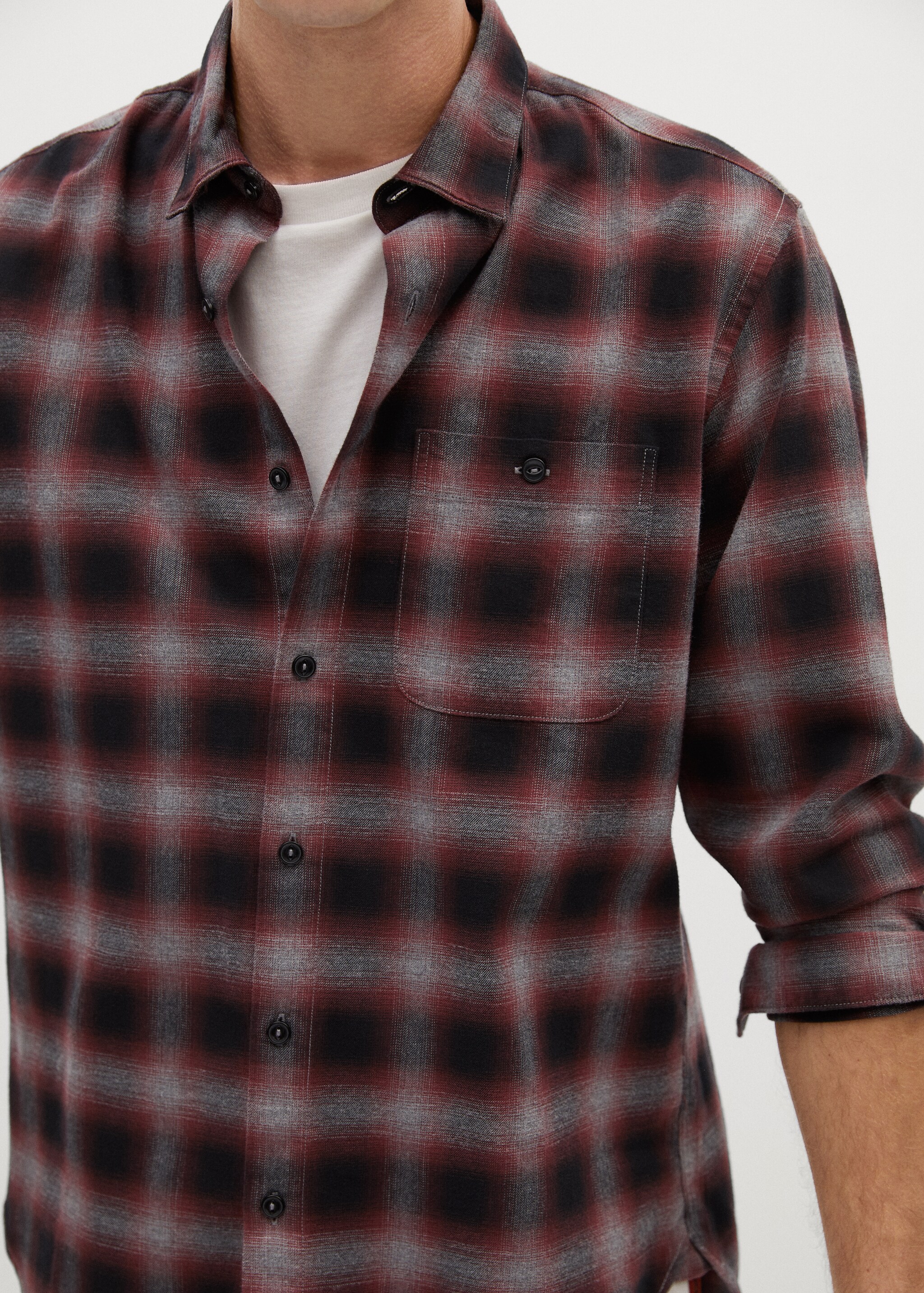 Camisa regular fit franela cuadros - Detalle del artículo 1