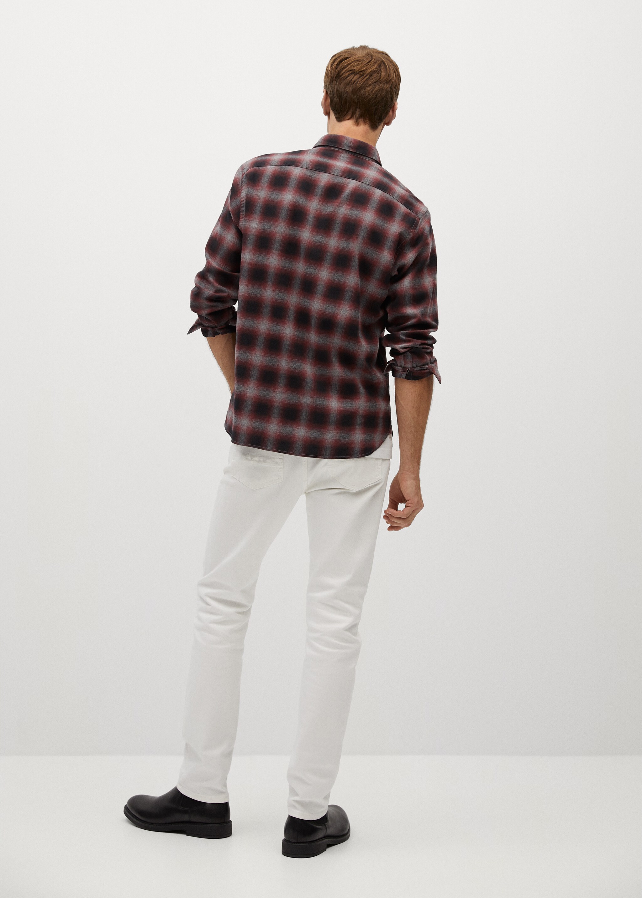 Camisa regular fit franela cuadros - Reverso del artículo