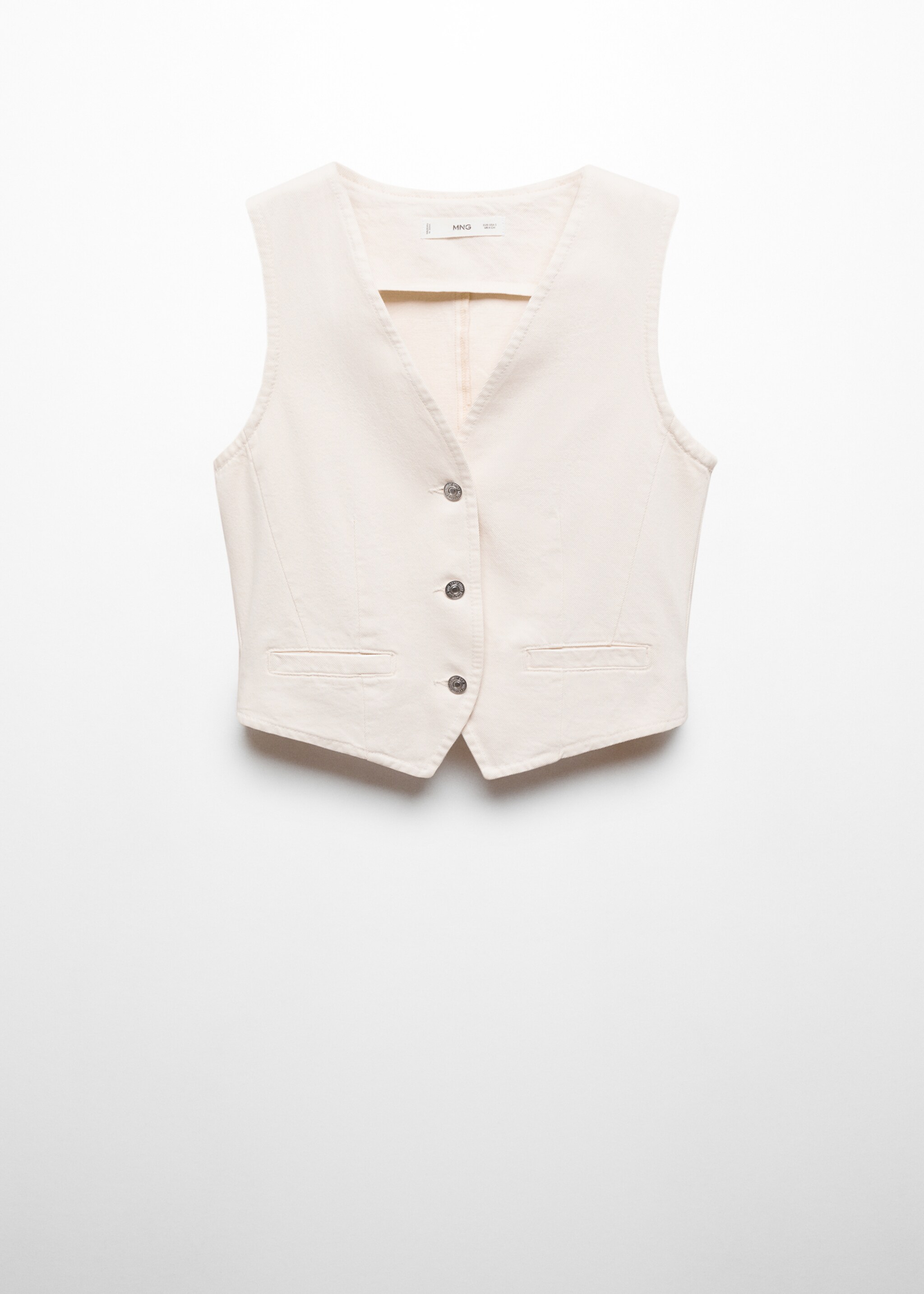 Buttoned denim vest - Article without model, Off White. Ref: 87137138-00.