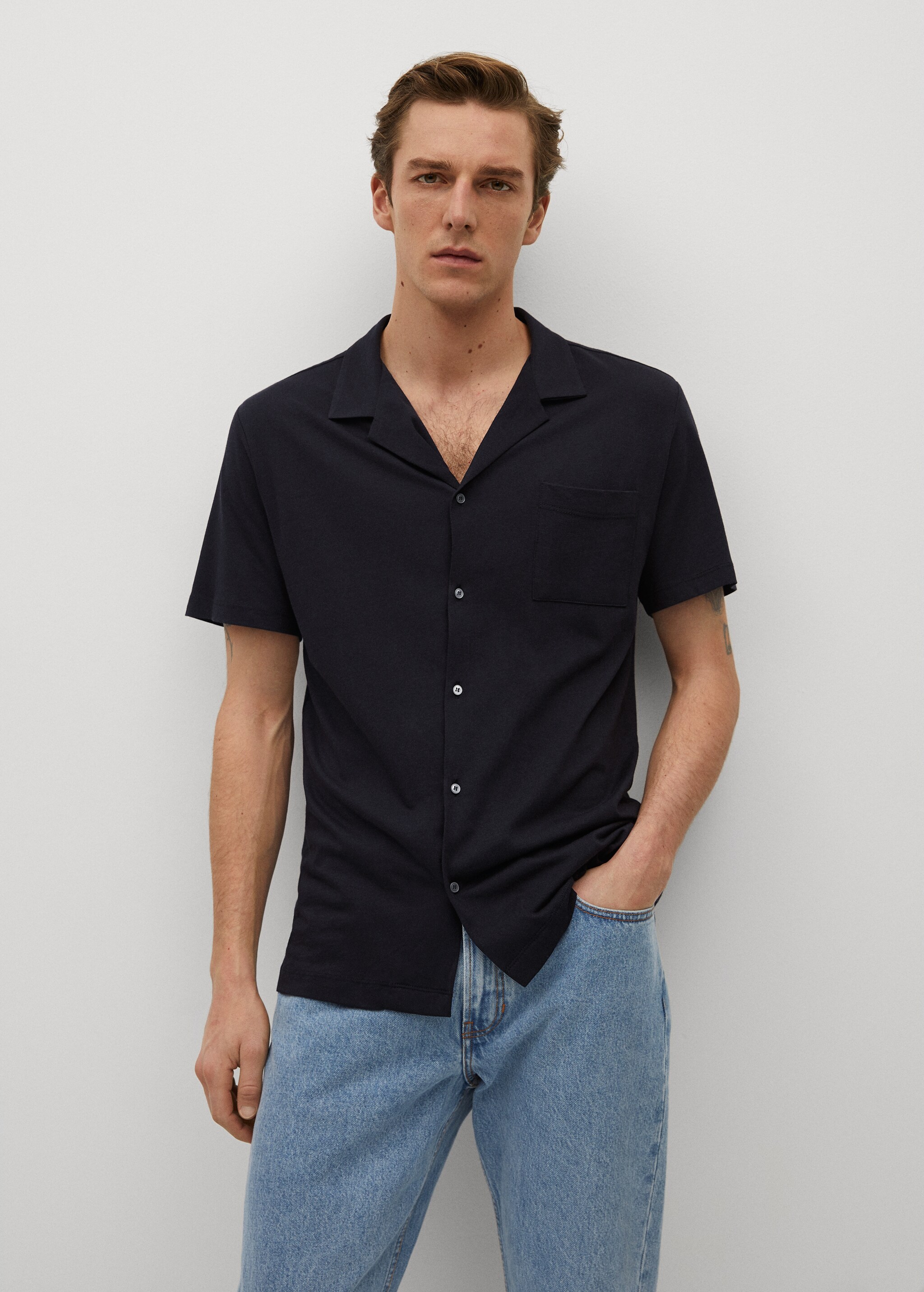 Cotton knit shirt - Medium plane