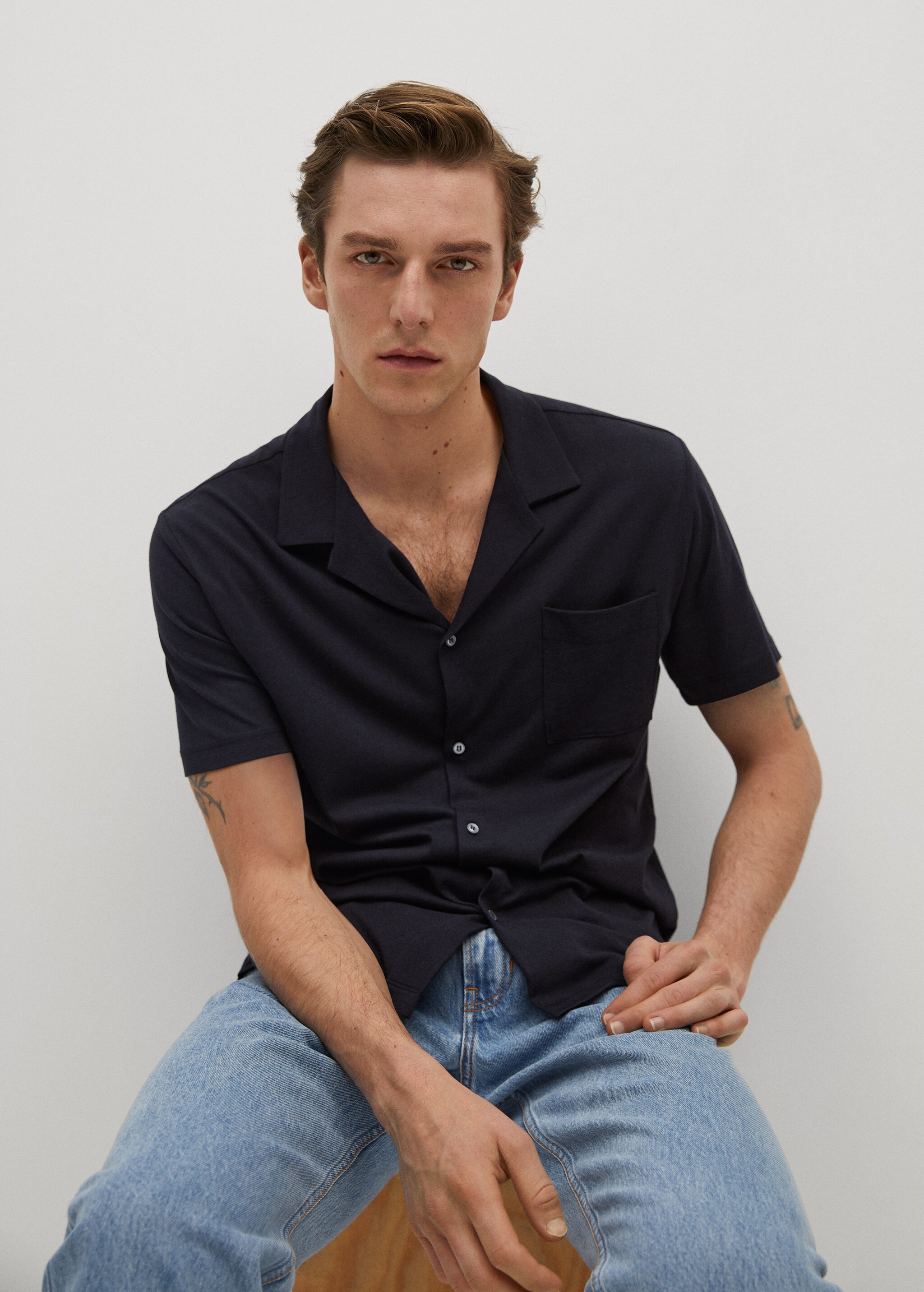 Cotton knit shirt - Details of the article 1