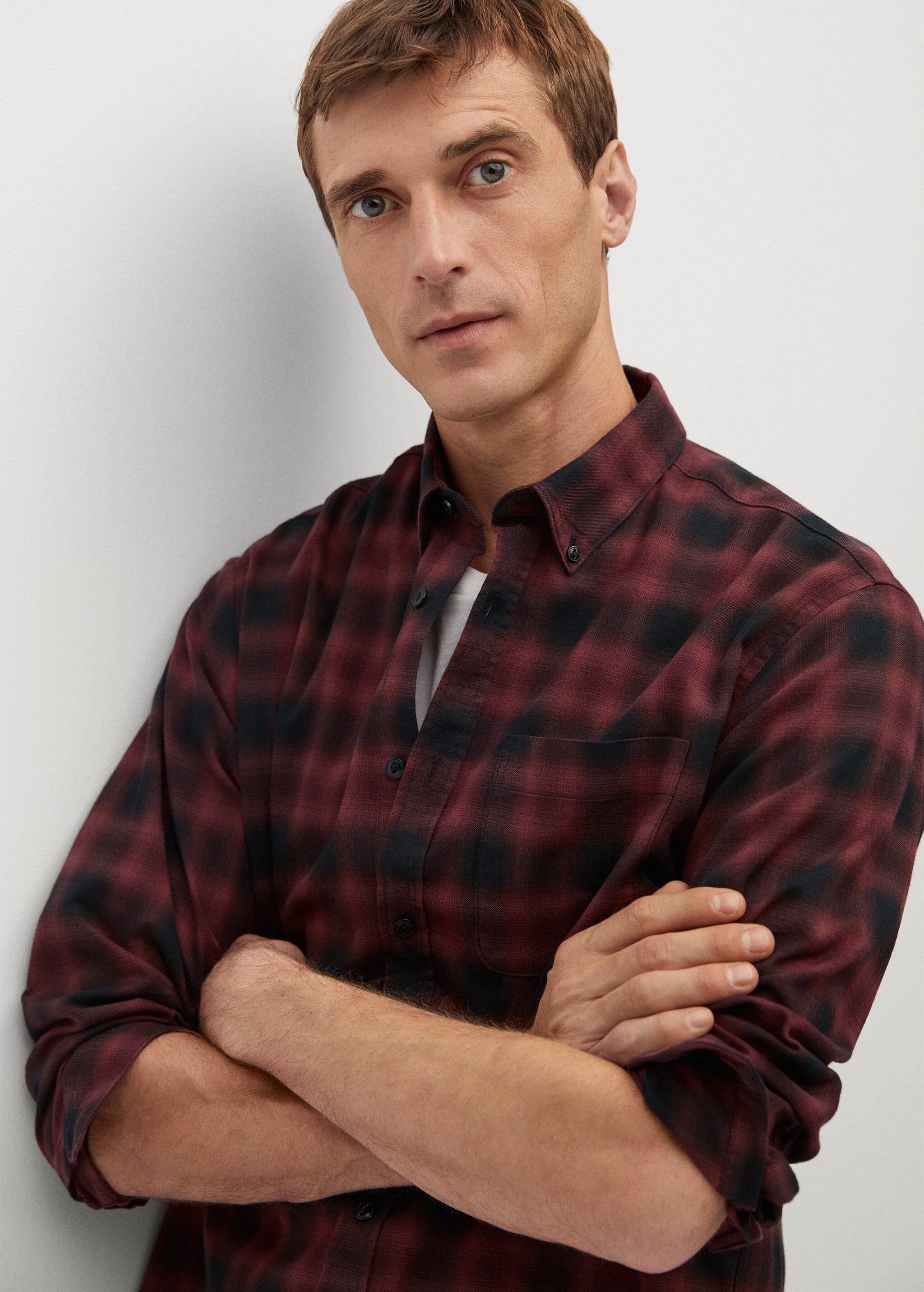 Camisa regular fit franela cuadros - Detalle del artículo 1