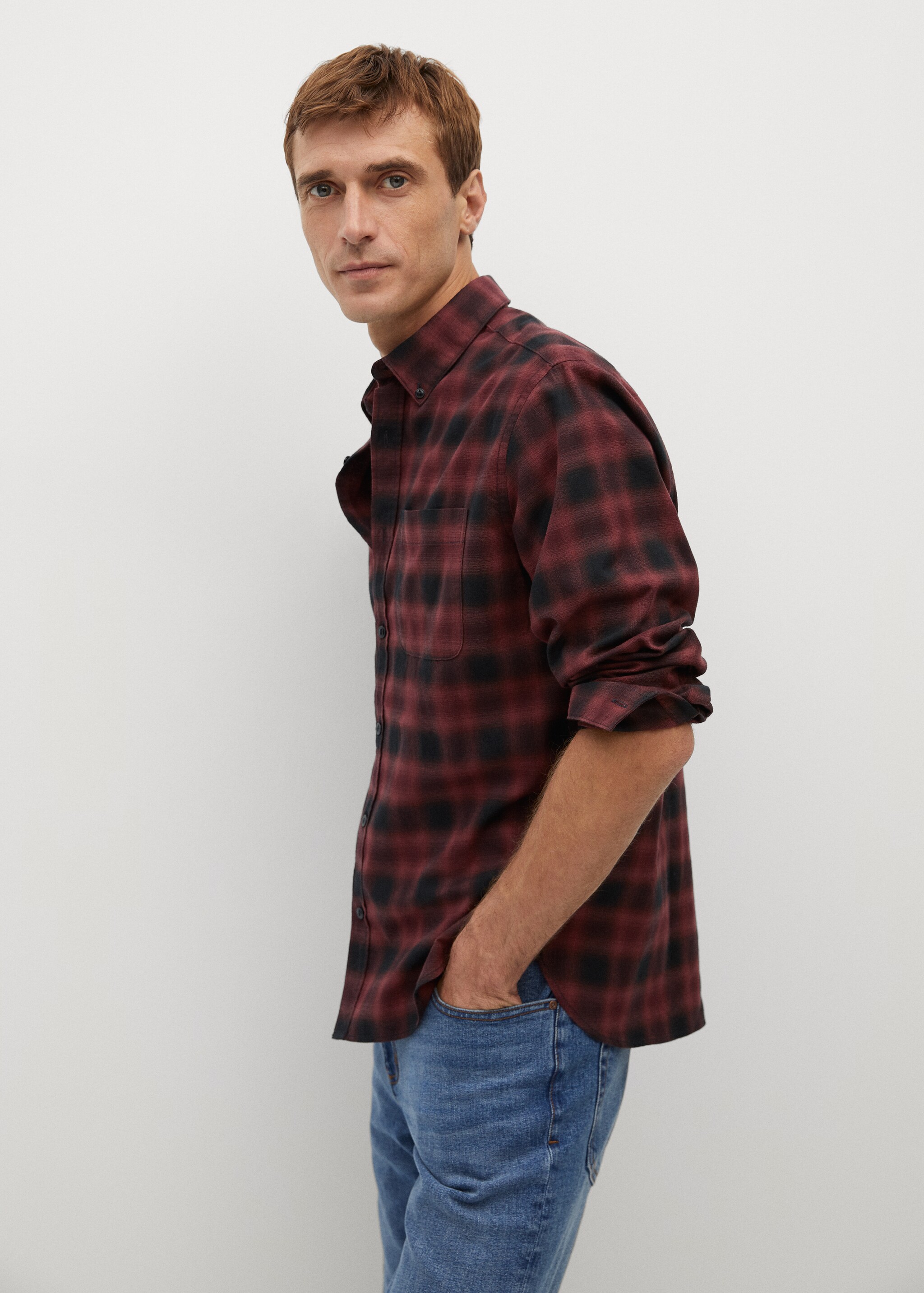 Camisa regular fit franela cuadros - Detalle del artículo 2