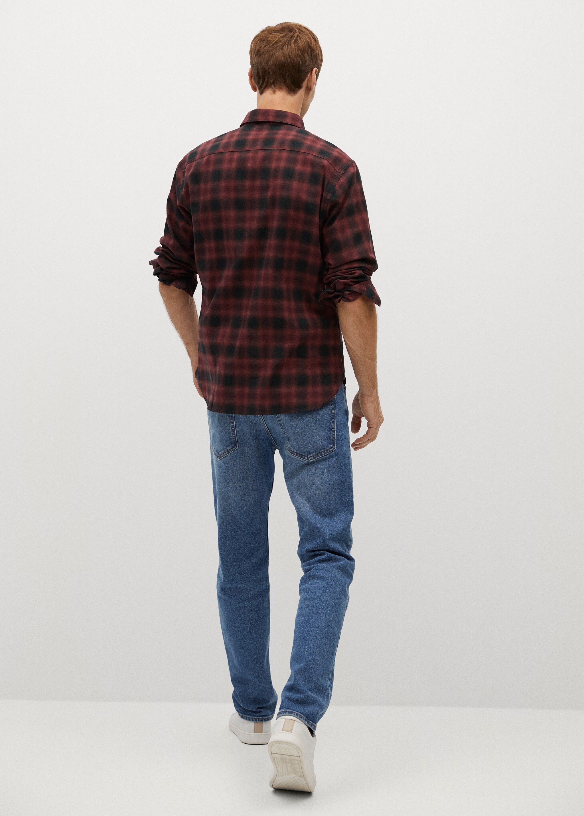 Camisa regular fit franela cuadros - Reverso del artículo