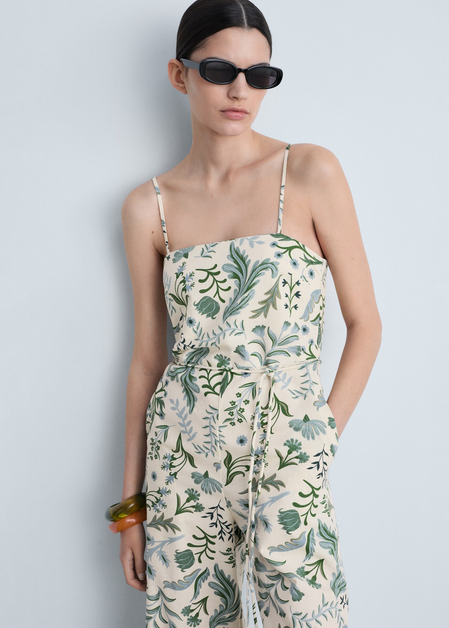 Printed jumpsuit with bow - Medium plane