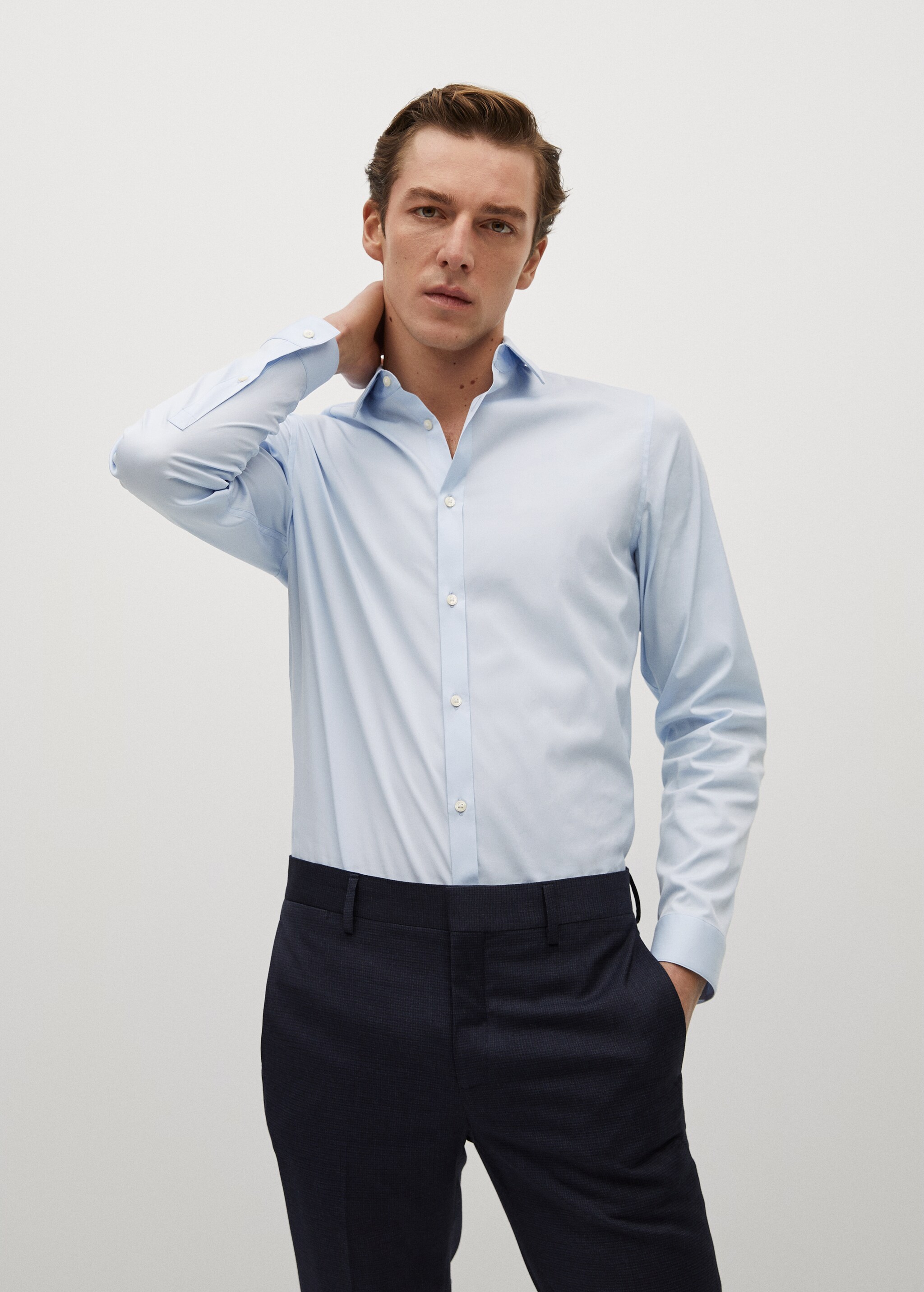 Obleková košile super slim fit ze strečové bavlny - Náhled ve středové rovině