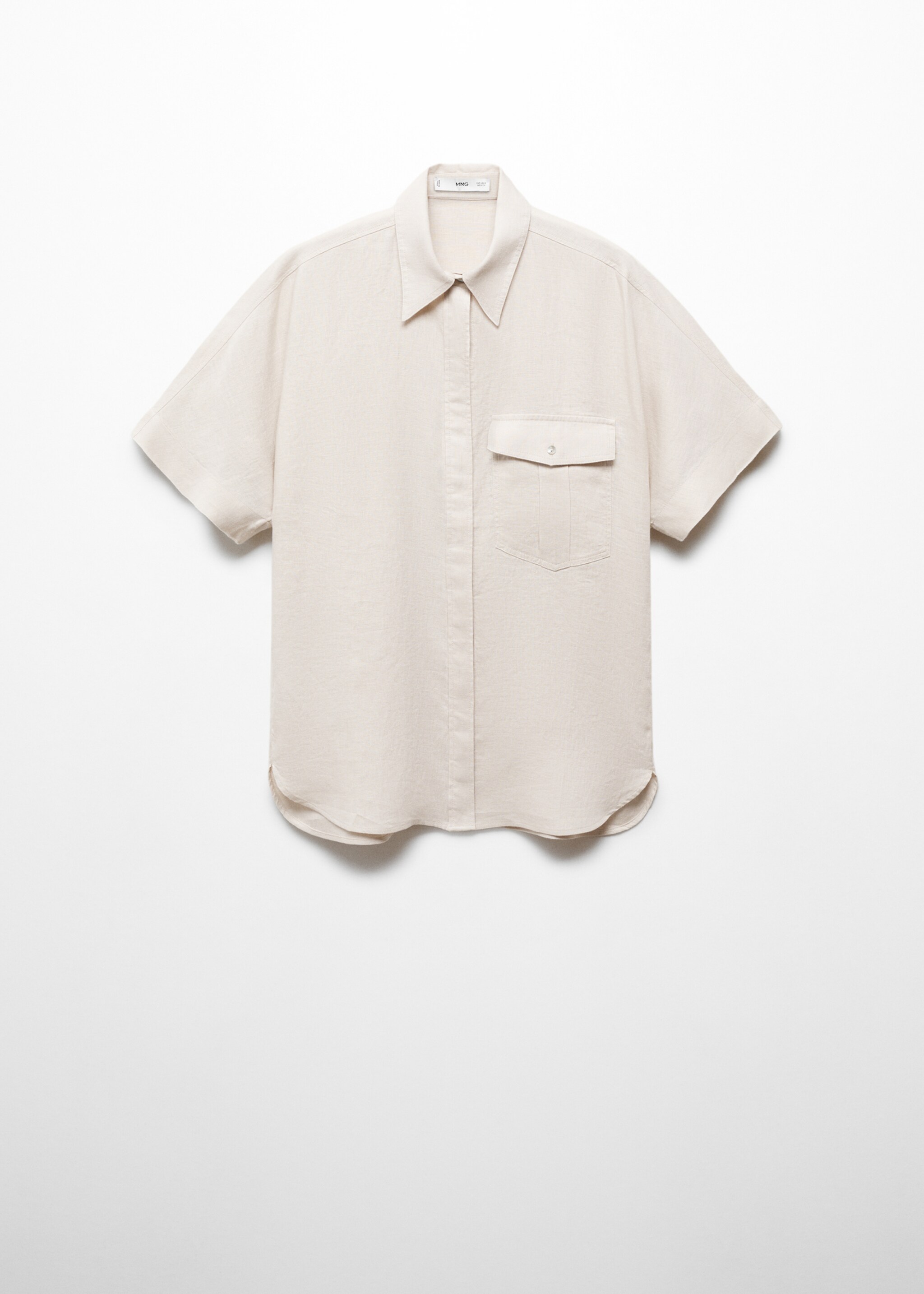 Pocket linen shirt - Article without model, Sand. Ref: 87177110-00.