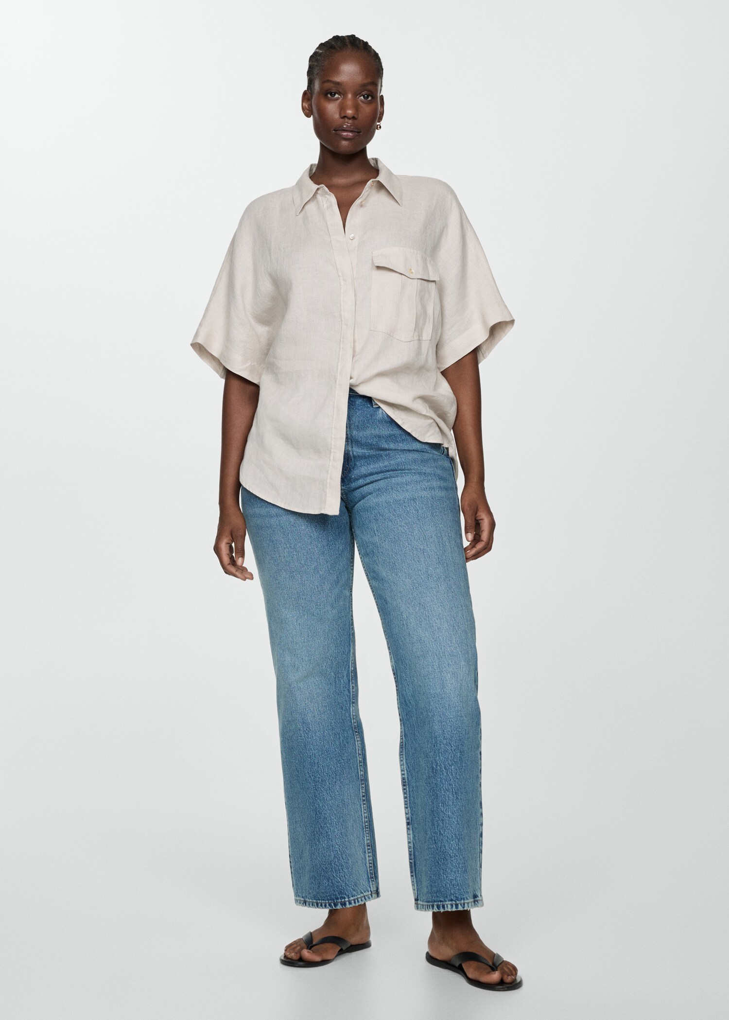 Pocket linen shirt - Details of the article 3