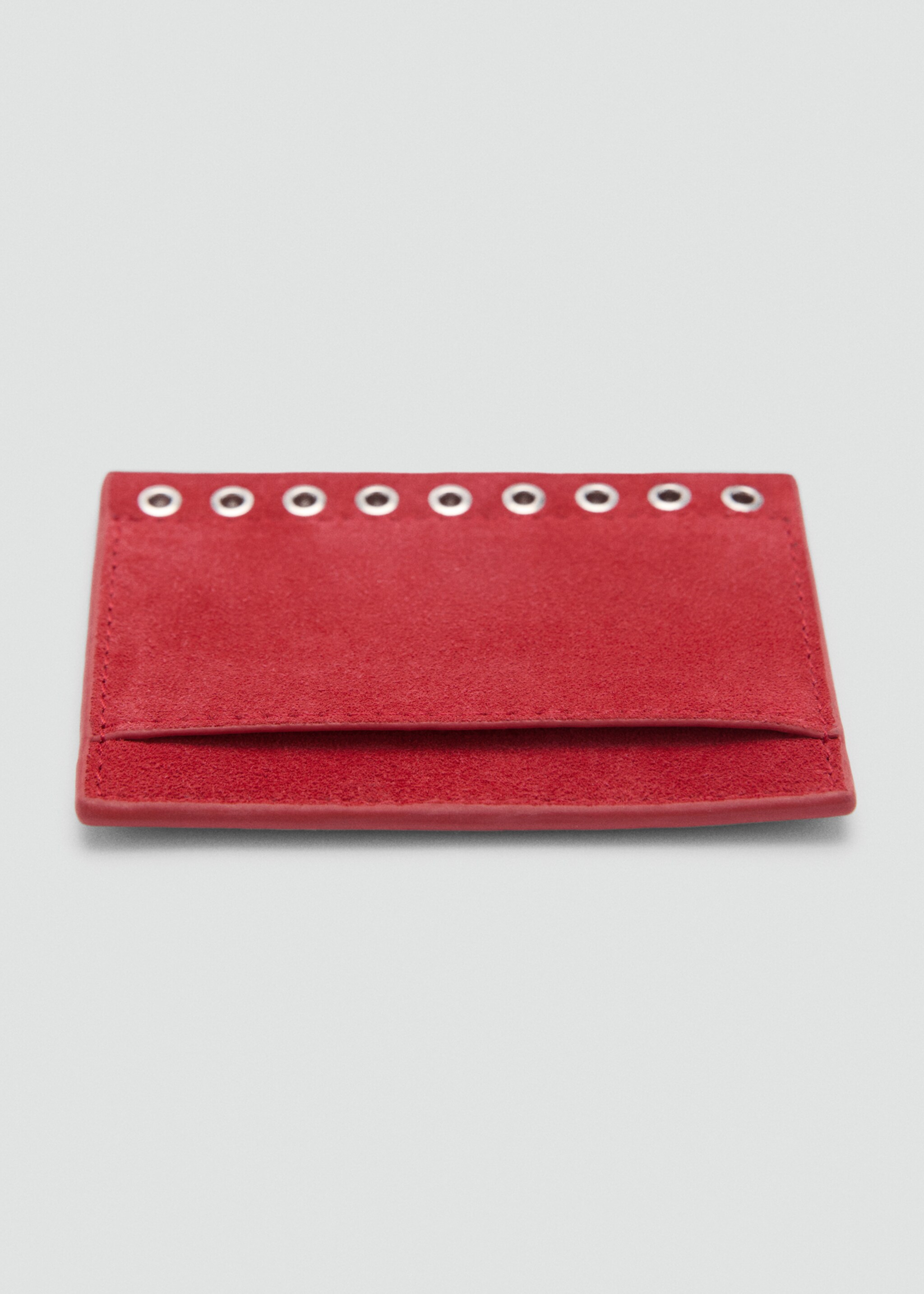 Suede die-cut card holder - Details of the article 1, Red. Ref: 87184087-00.