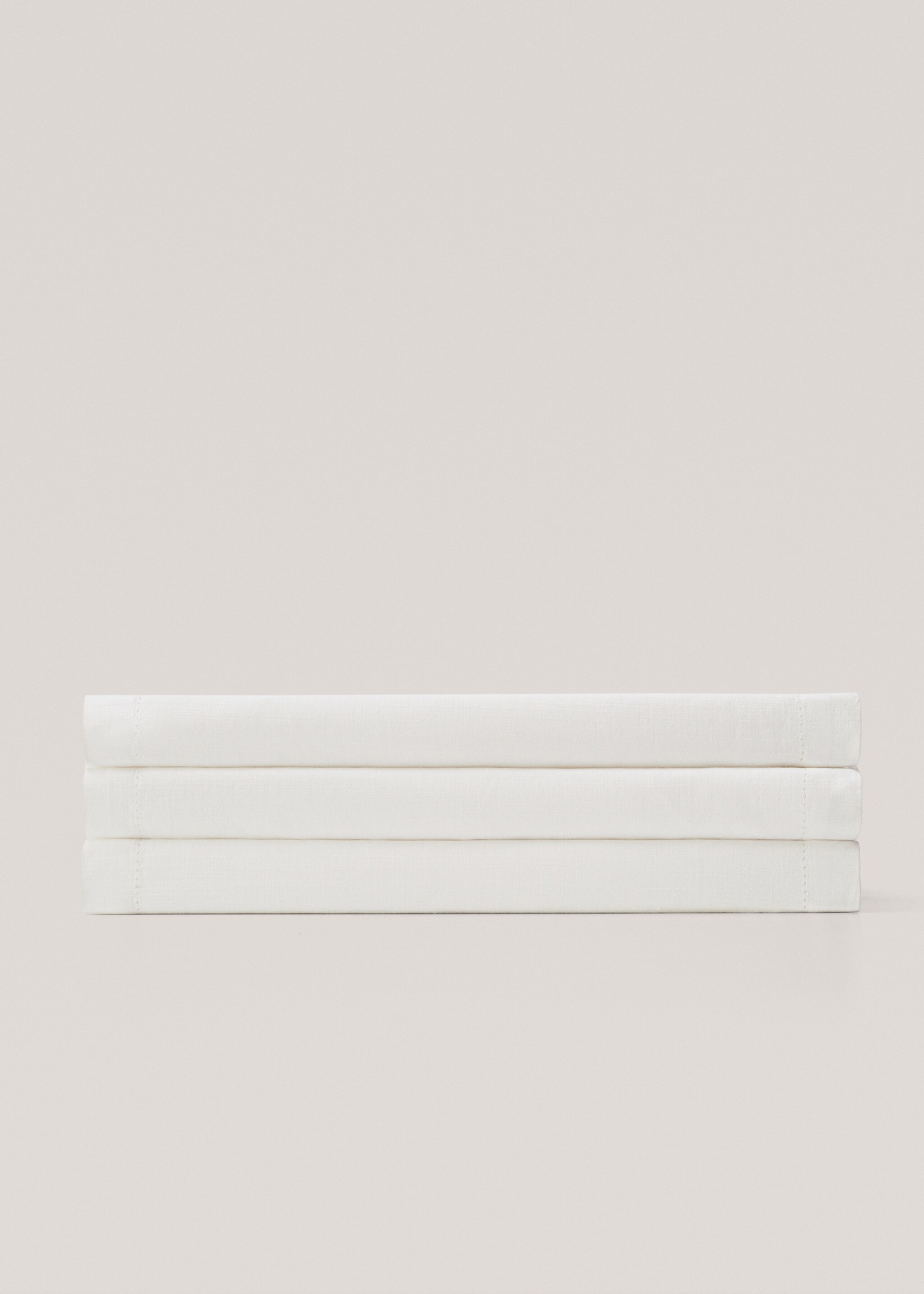 Hemstitch table runner - Article without model, Off White. Ref: 87192950-00.