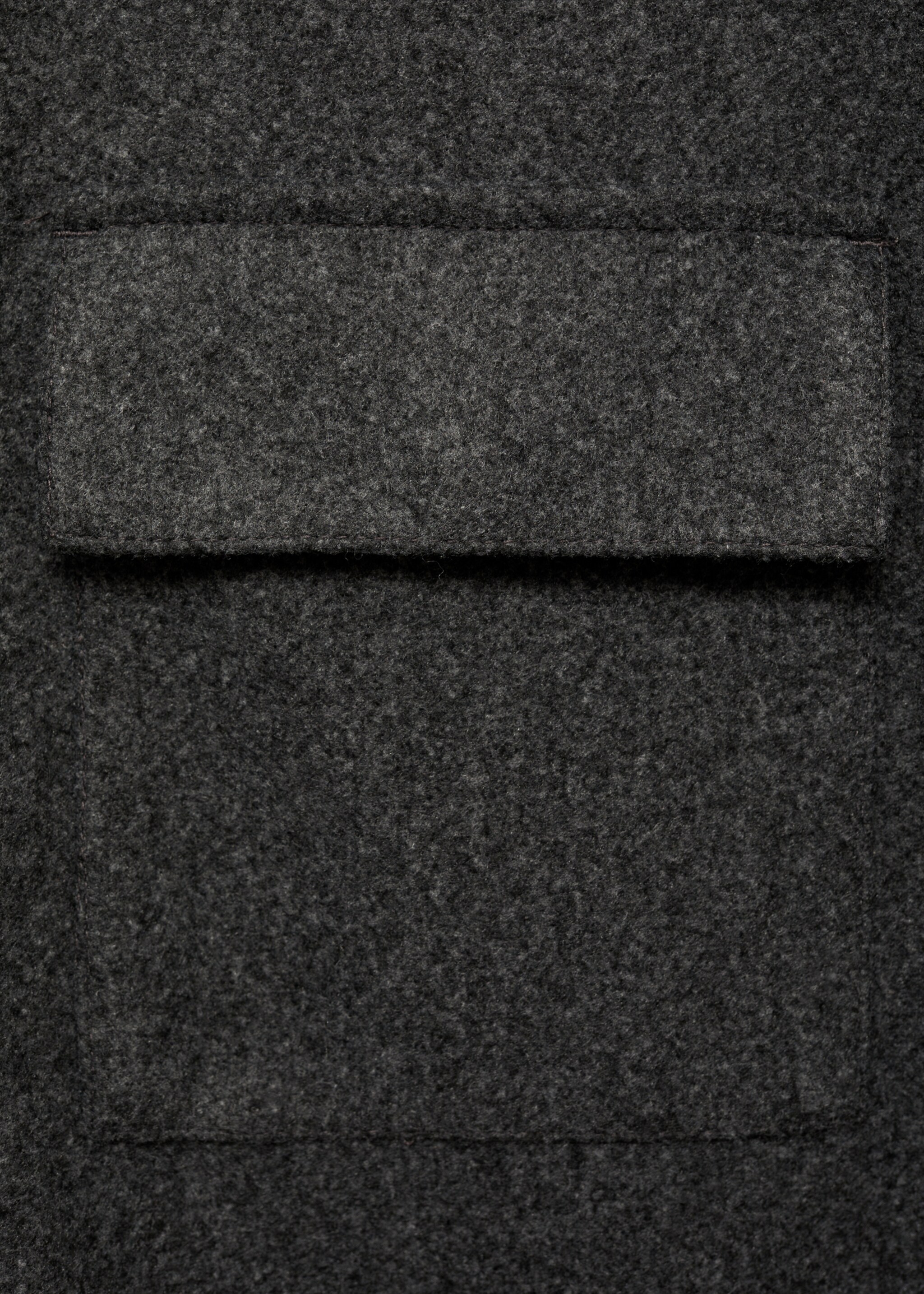 Regular-fit flannel jacket with pockets - Details of the article 0, Dark Heather Grey. Ref: 87930595-00.