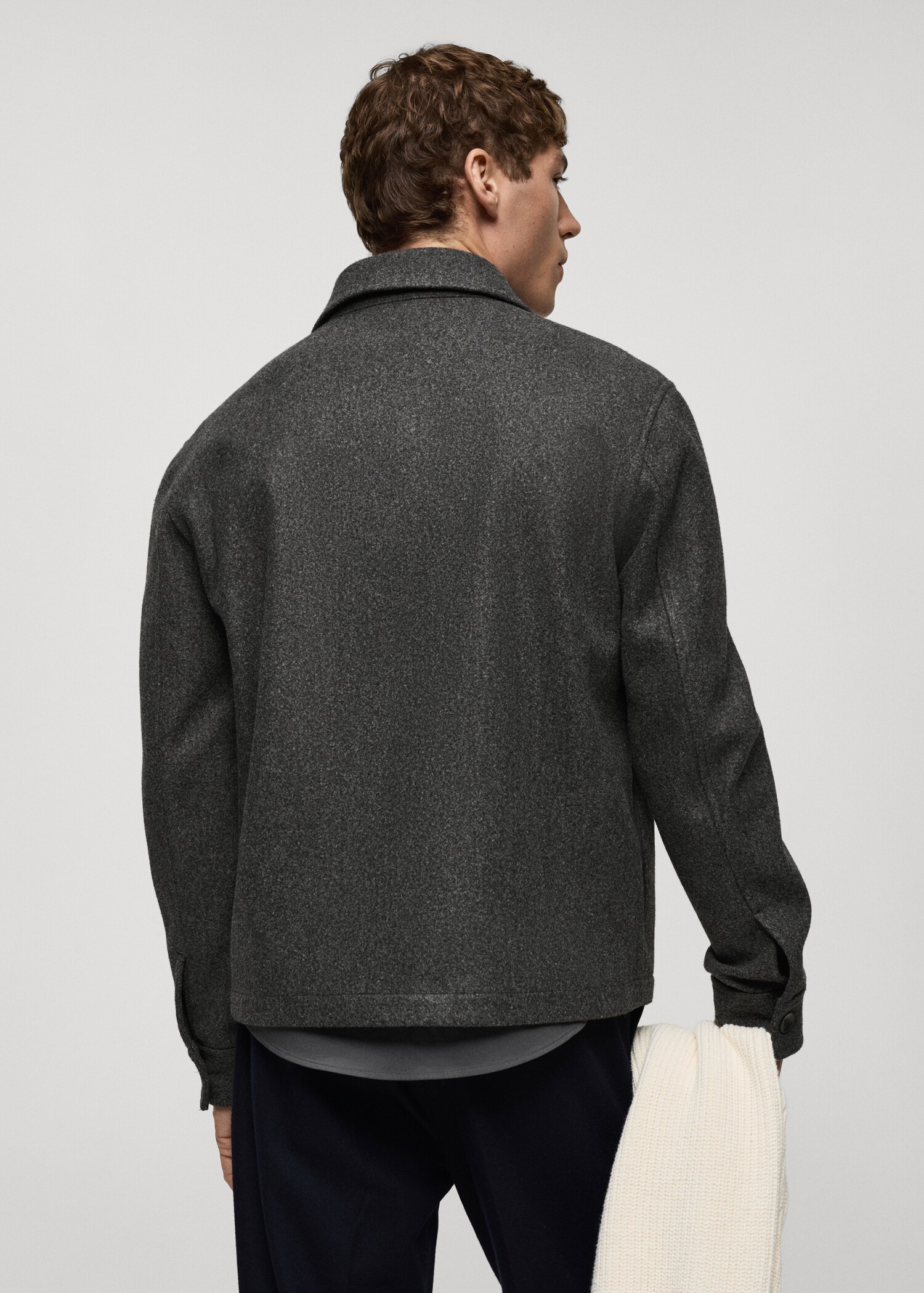 Regular-fit flannel jacket with pockets - Reverse of the article