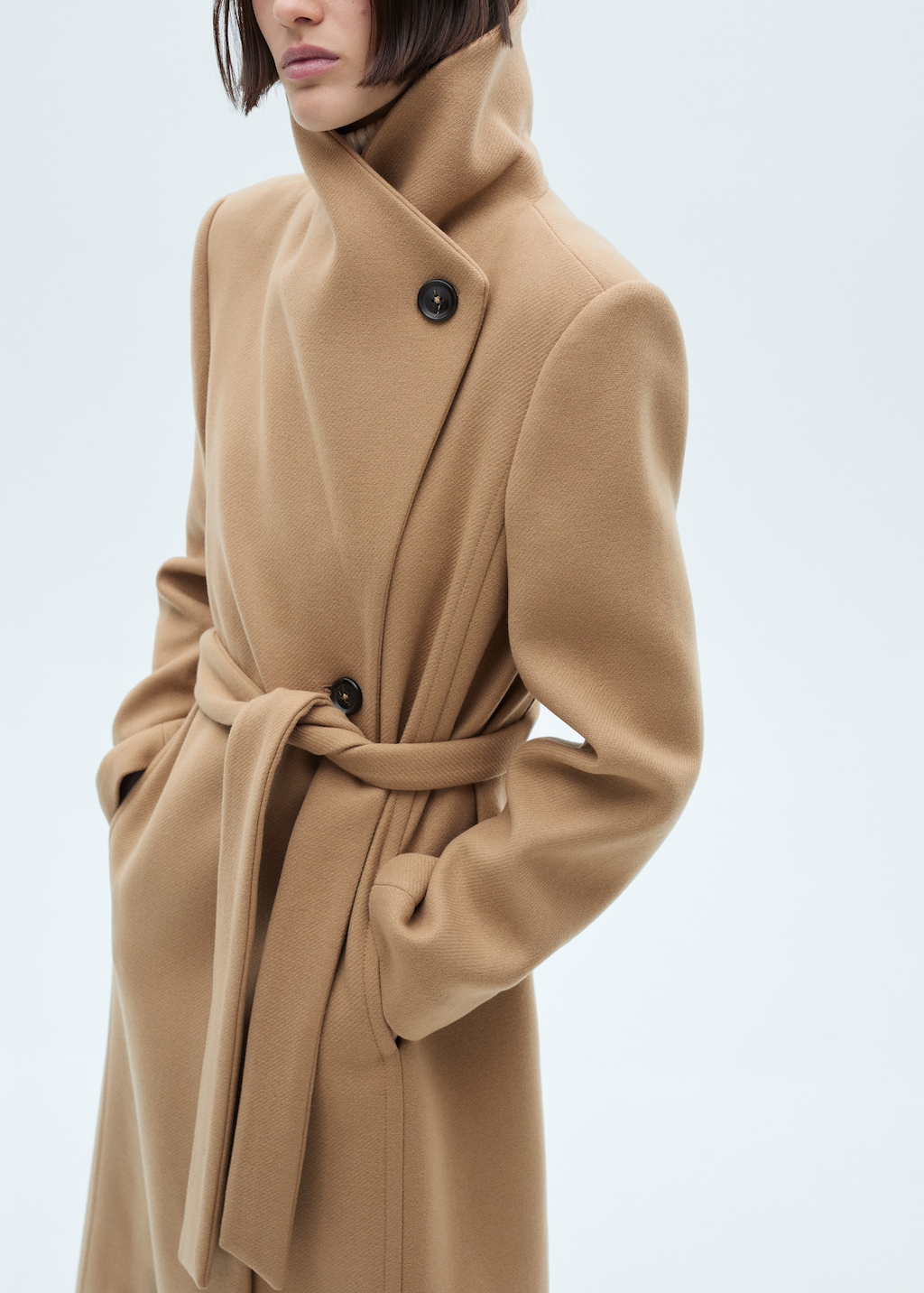 Manteco wool coat with belt - Women | MANGO OUTLET USA