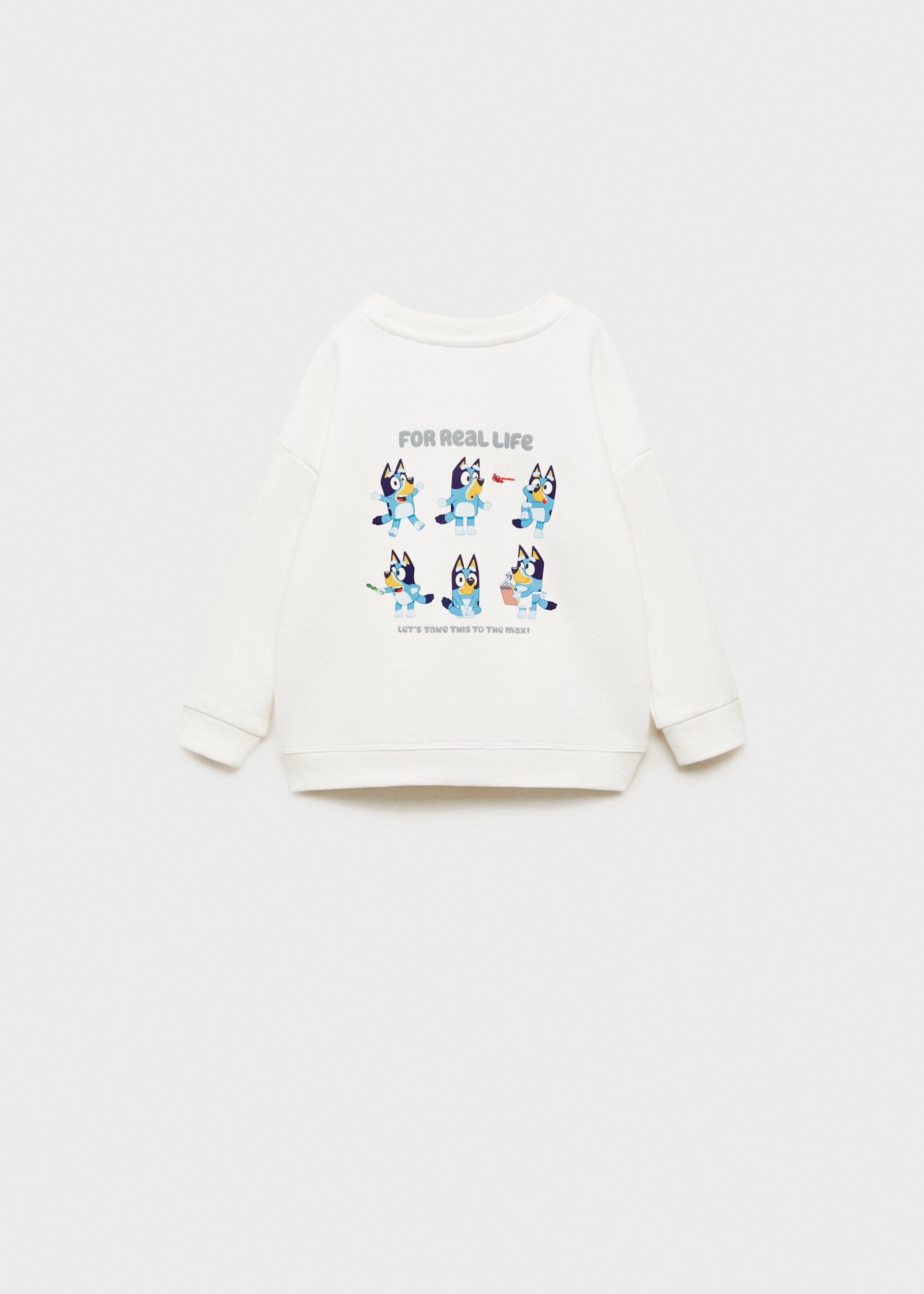 Sweatshirt com estampado do Bluey - Verso do artigo, Branco-pérola. Ref: 87961048-00.