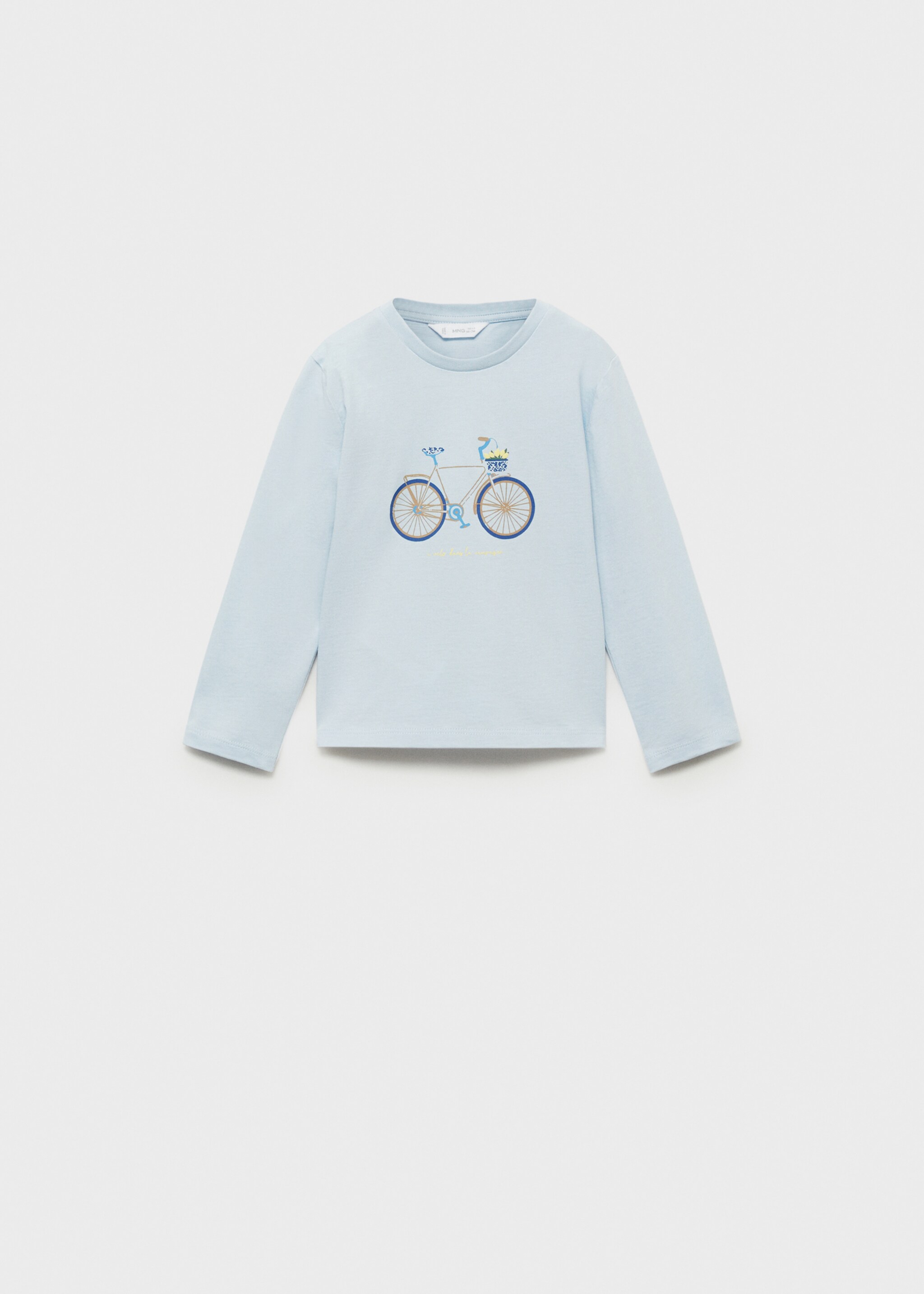 Printed cotton-blend T-shirt - Article without model, Sky Blue. Ref: 87964802-00.