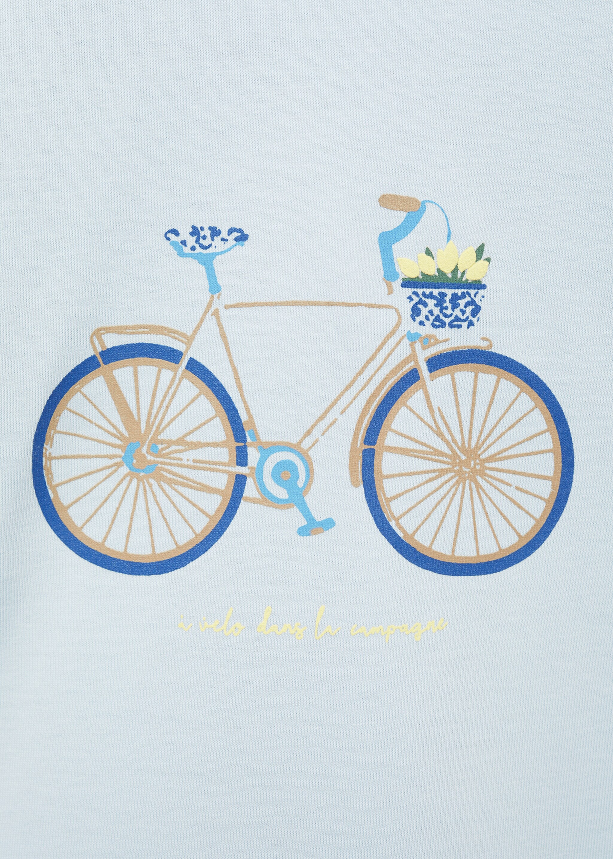 Printed cotton-blend T-shirt - Details of the article 8, Sky Blue. Ref: 87964802-00.
