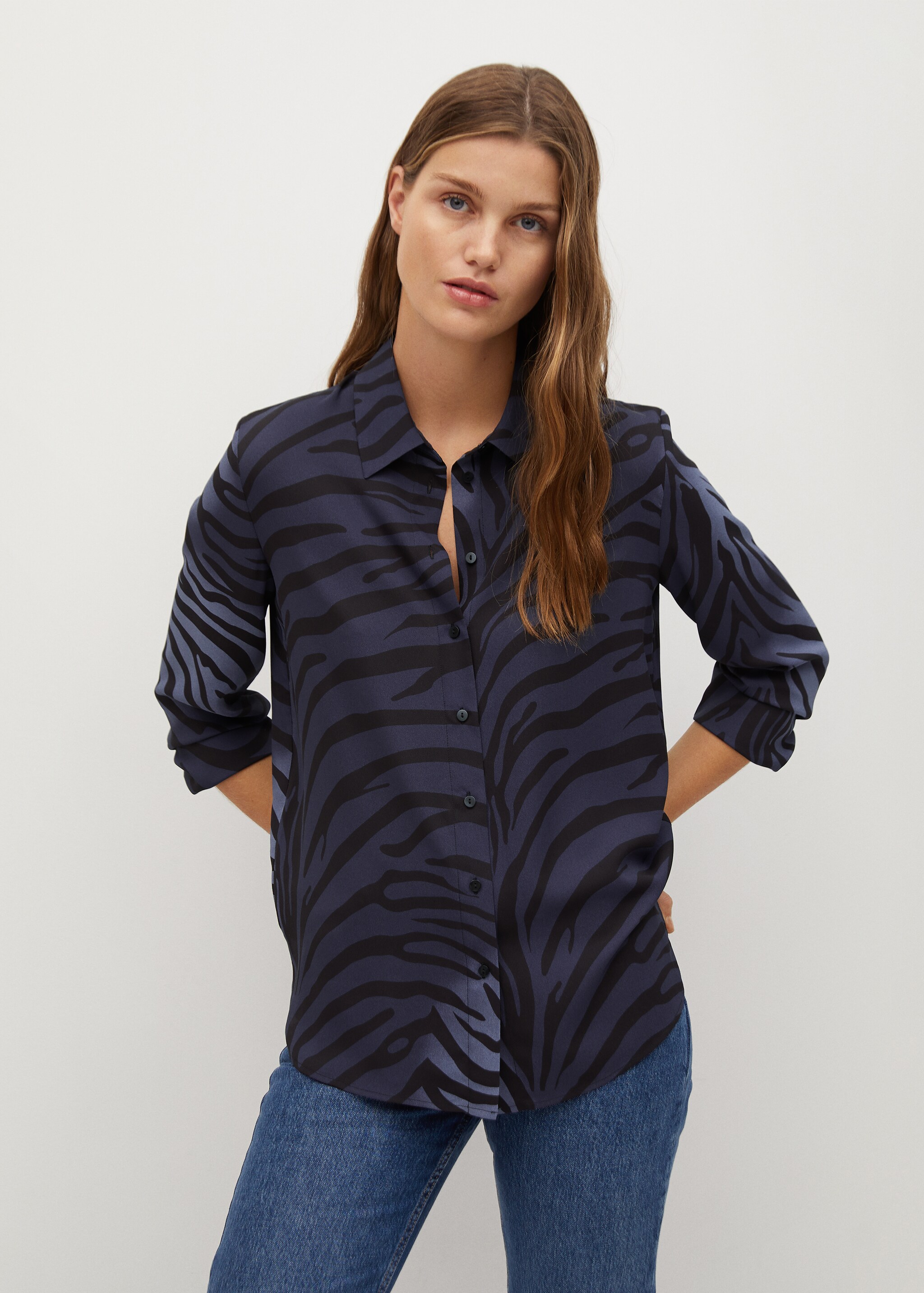 Camisa estampada botones - Plano medio
