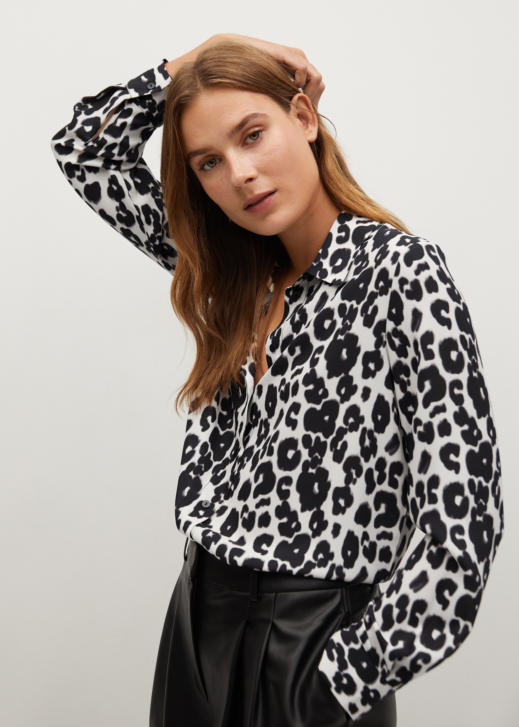 Camisa estampada botones - Plano medio