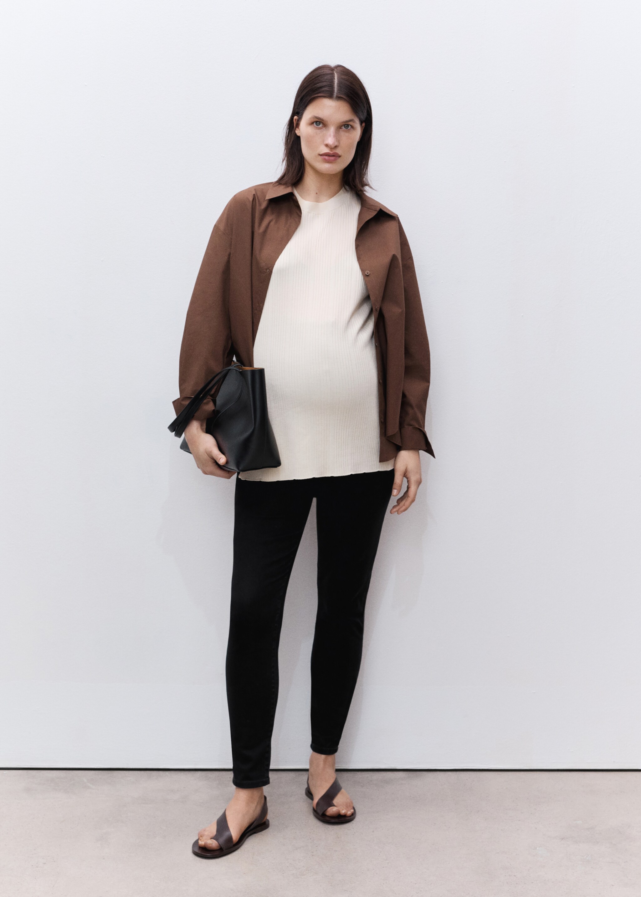 Maternity skinny jeans - General plane, Black denim. Ref: 87000251-00.