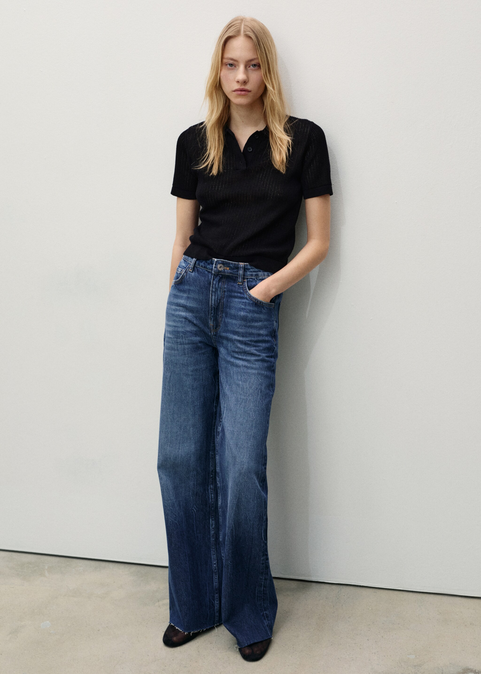 Danila High-Waist Wide-Leg Jeans - Allgemeine Ansicht, Dunkelblau. Ref: 87000258-00.