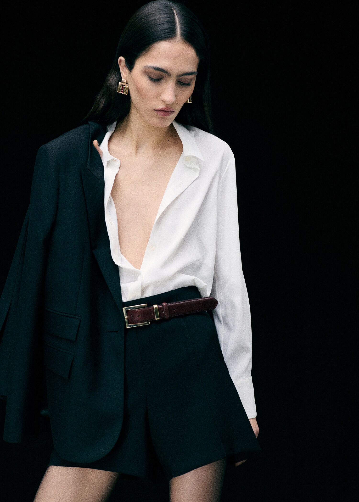 Boucles d'oreilles géométriques ornement cristaux - Plan général