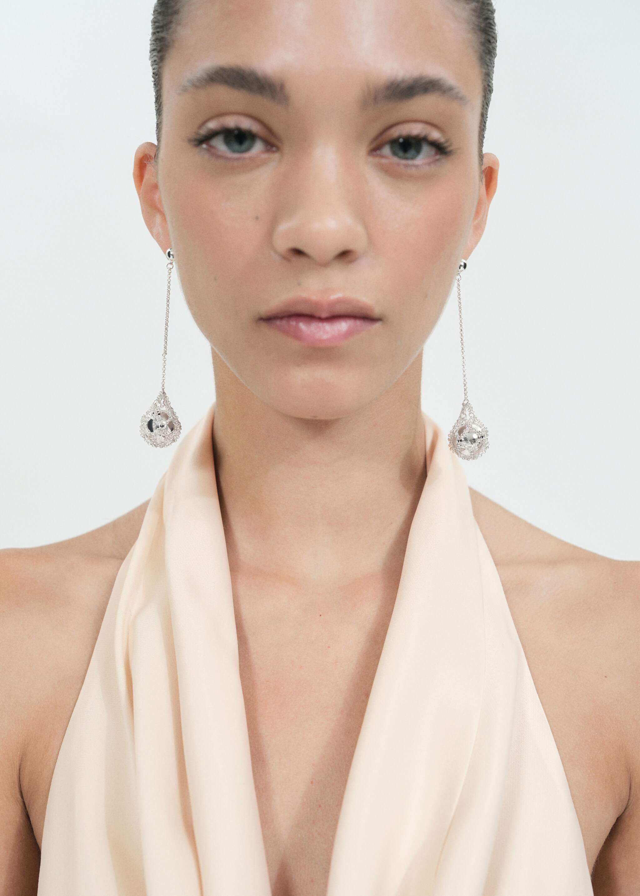 Sphere drop earrings - General plane, Silver. Ref: 87000477-00.