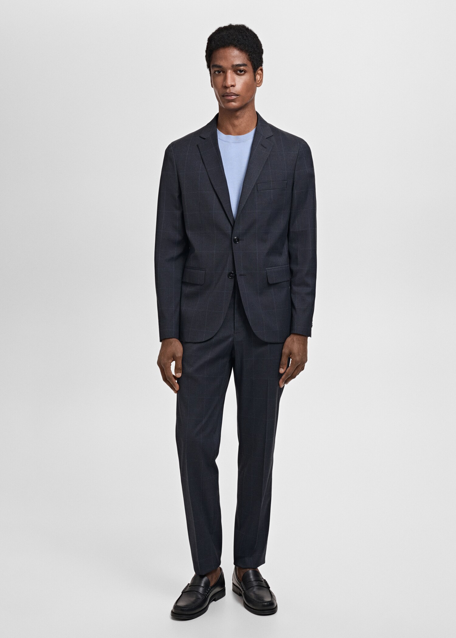 Stretch fabric super slim-fit suit trousers - General plane