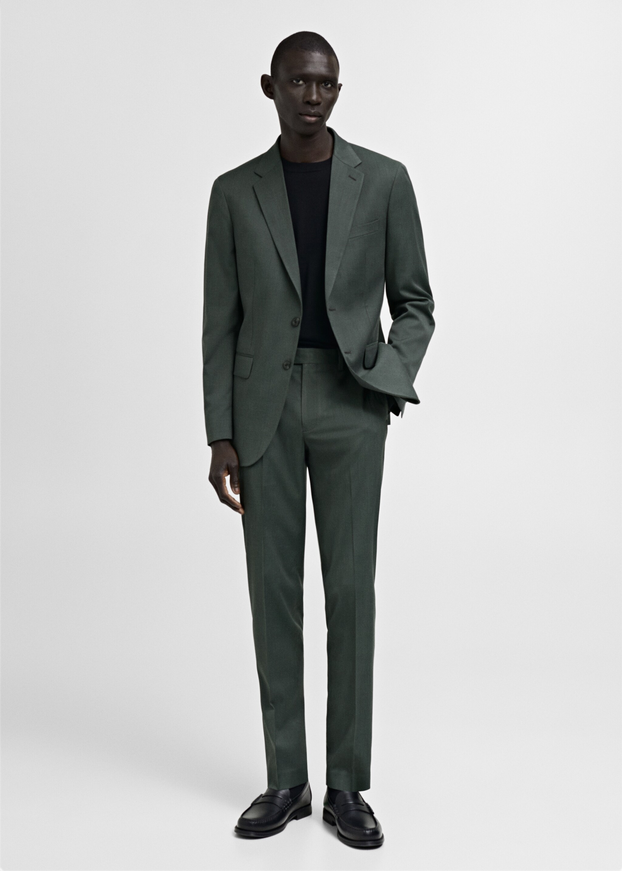 Milan Prince of Wales check suit trousers - General plane, Green. Ref: 87000594-00.
