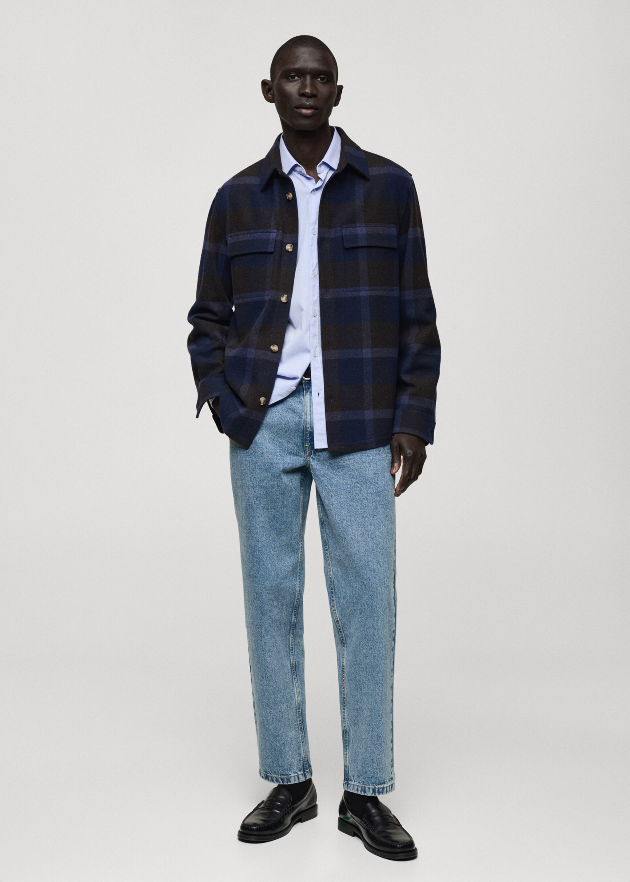 Texans efecte desgastat straight fit - Pla general, Blau mitjà. Ref: 87000599-00.