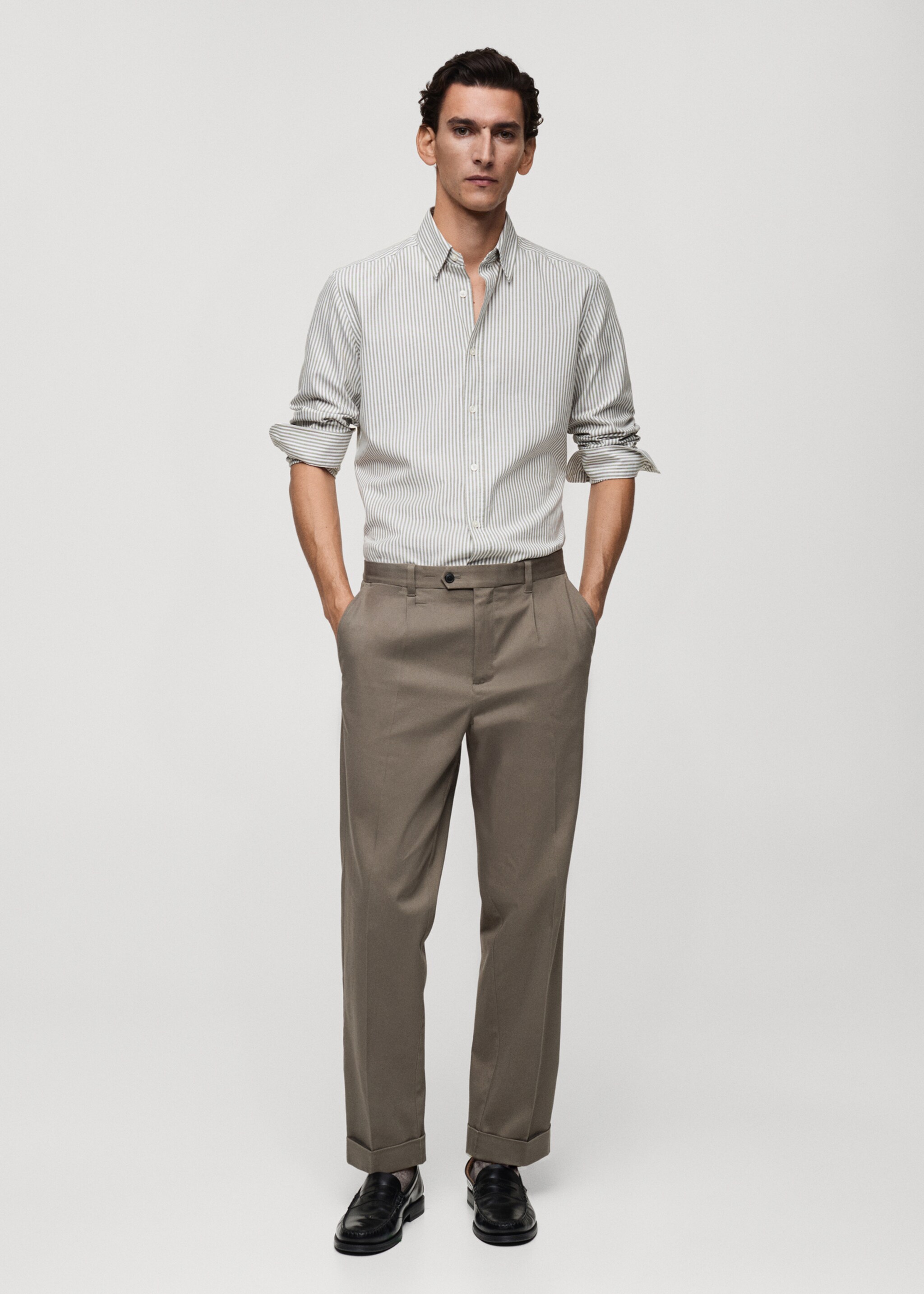 100% cotton kodak striped shirt - General plane, Green. Ref: 87000603-00.