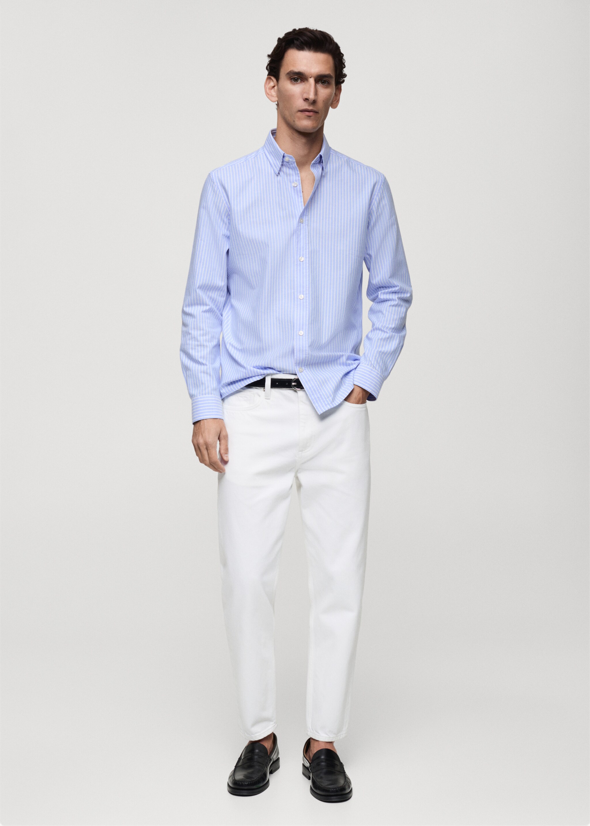 Hemd aus 100 % Baumwolle mit Kodakstreifen - Allgemeine Ansicht, Himmelblau. Ref: 87000603-00.