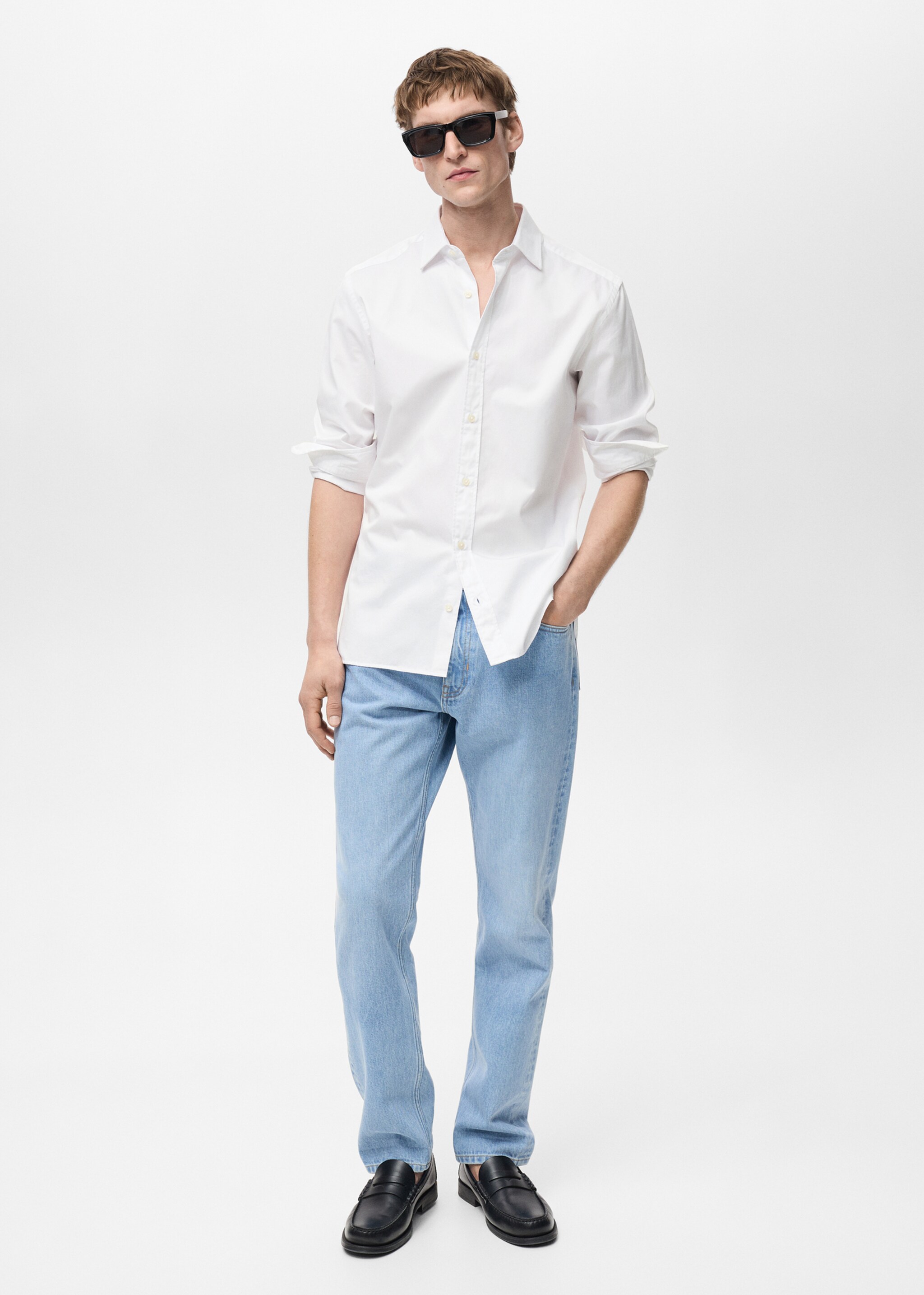 100% cotton regular fit shirt - General plane, White. Ref: 87000606-00.